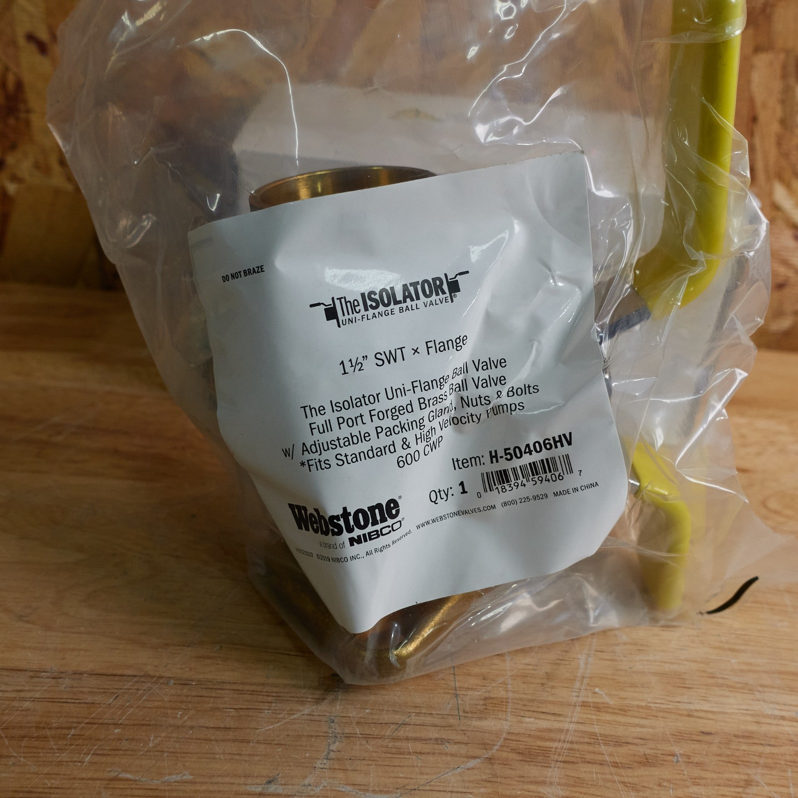 Nibco/Webstone Isolator Uni Flange Ball Valve 1 1/2″ Sweat x Flange H-50406HV