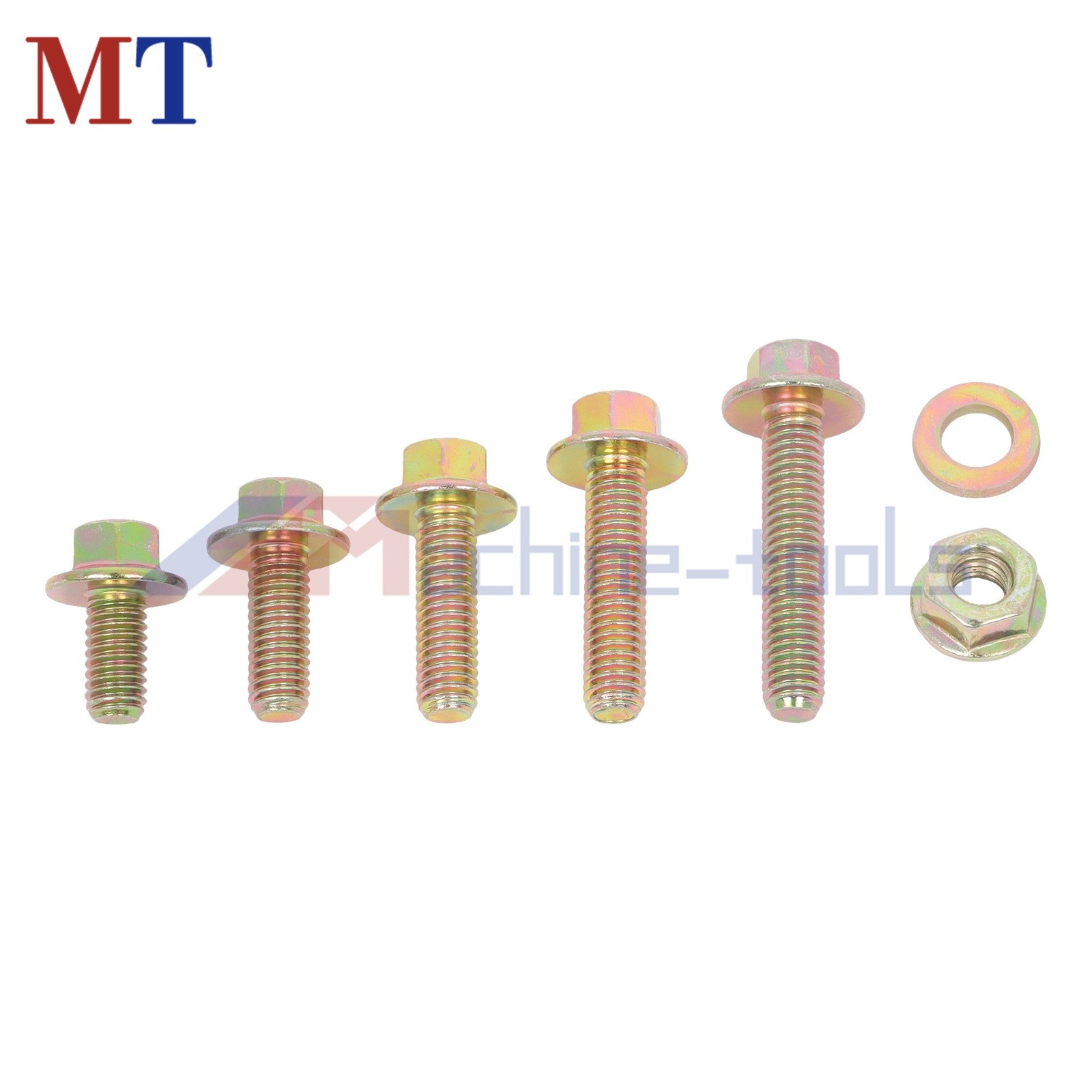 521x Flanged Hex M6 M8 M10 Silver Flange Bolts Assortment Kit for Industrial use