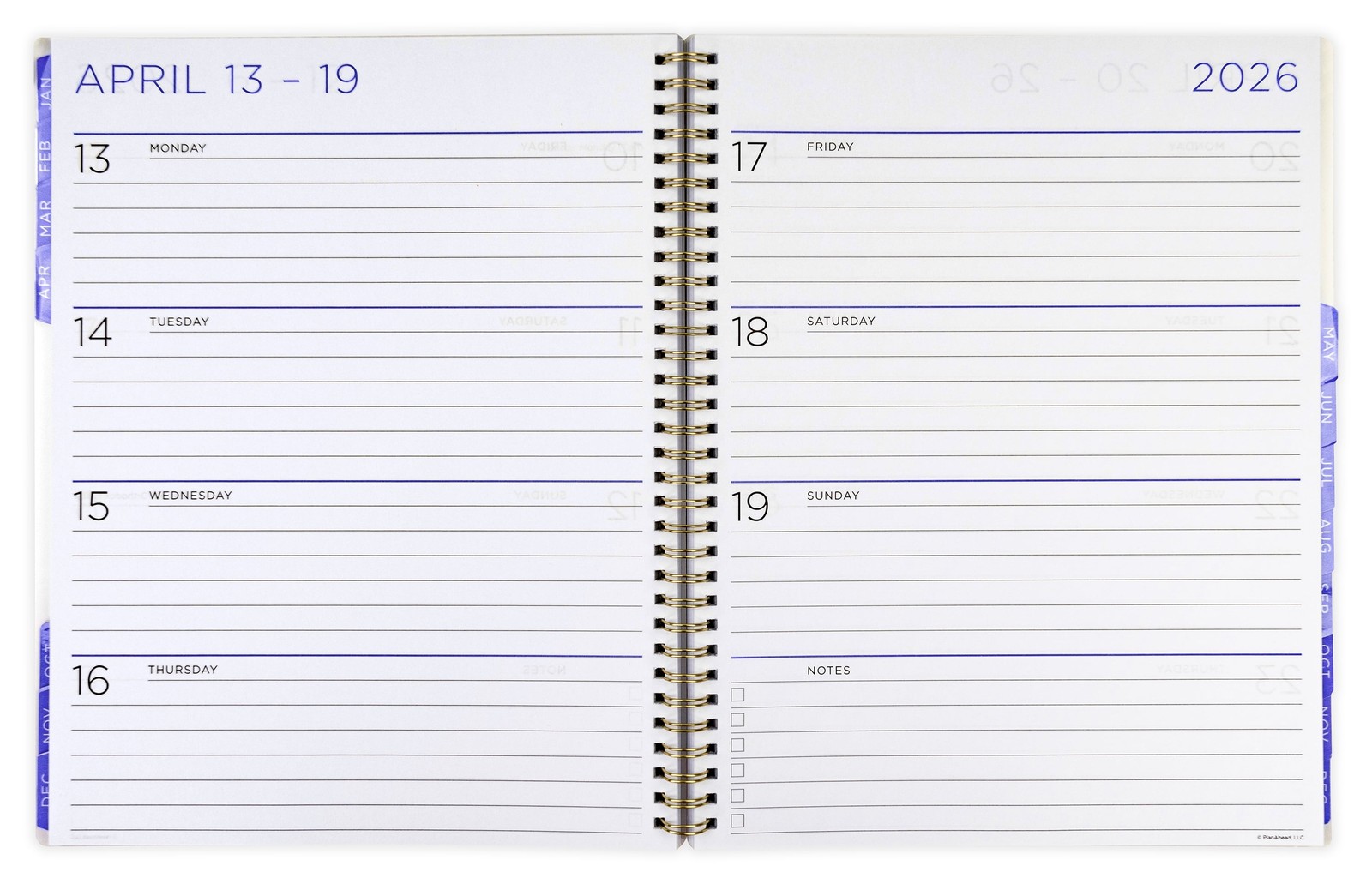 See it Bigger Monthly Weekly Planner Large (9″x 11″) Oct 2025 -Dec 2026