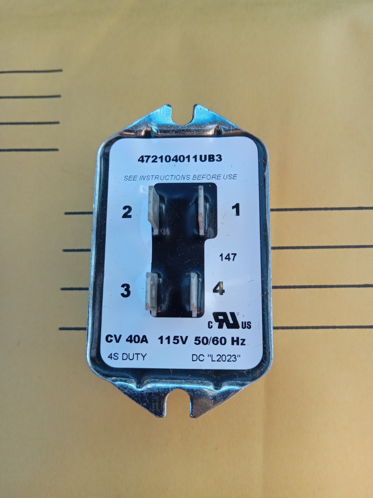 472104011UB3 Stearns® SINPAC® Electronic Switch, 115V, 40A, 50/60 Hz