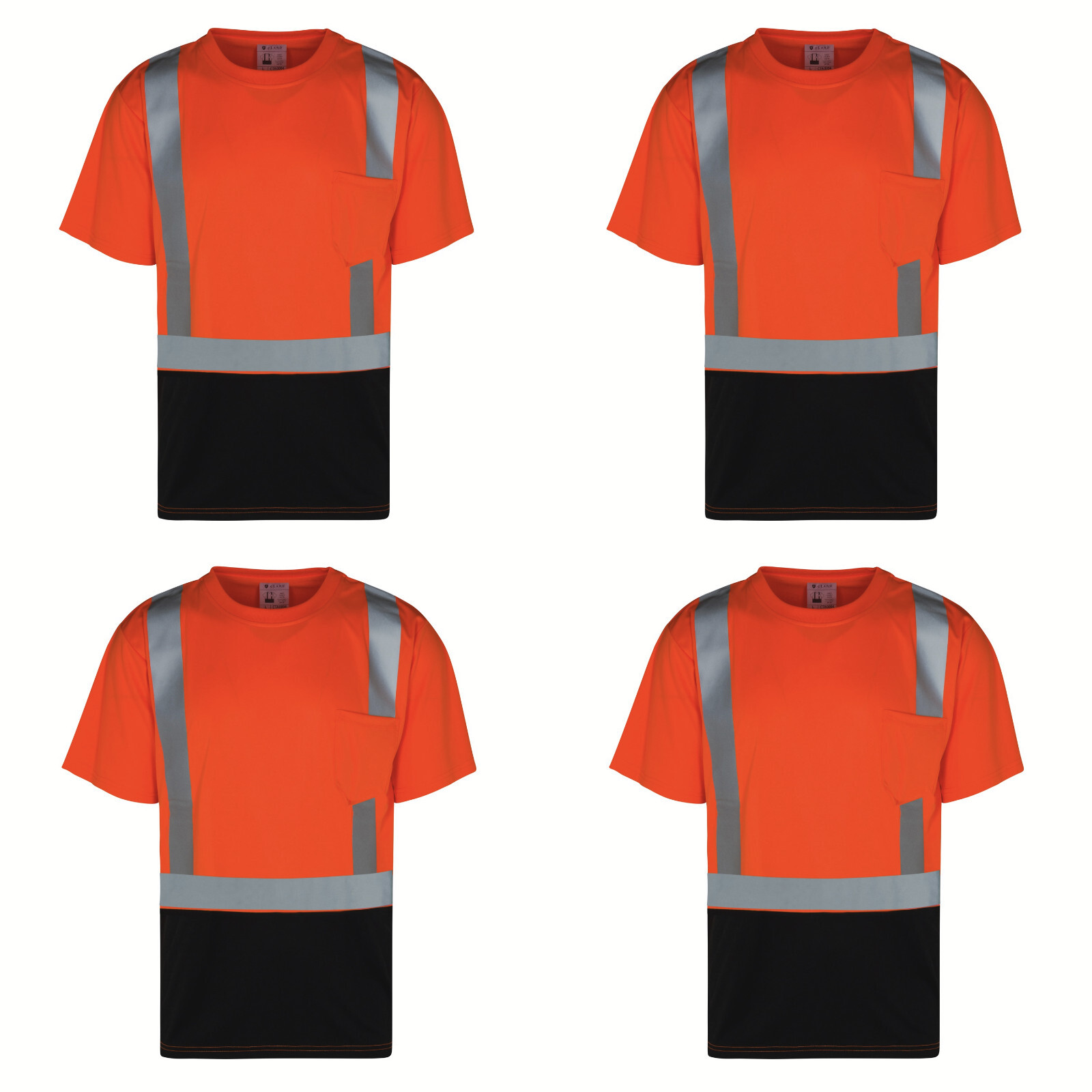4 Pack Everyday ANSI Class 2 with Contrast-Short Sleeve UPF-50+ T-Shirt
