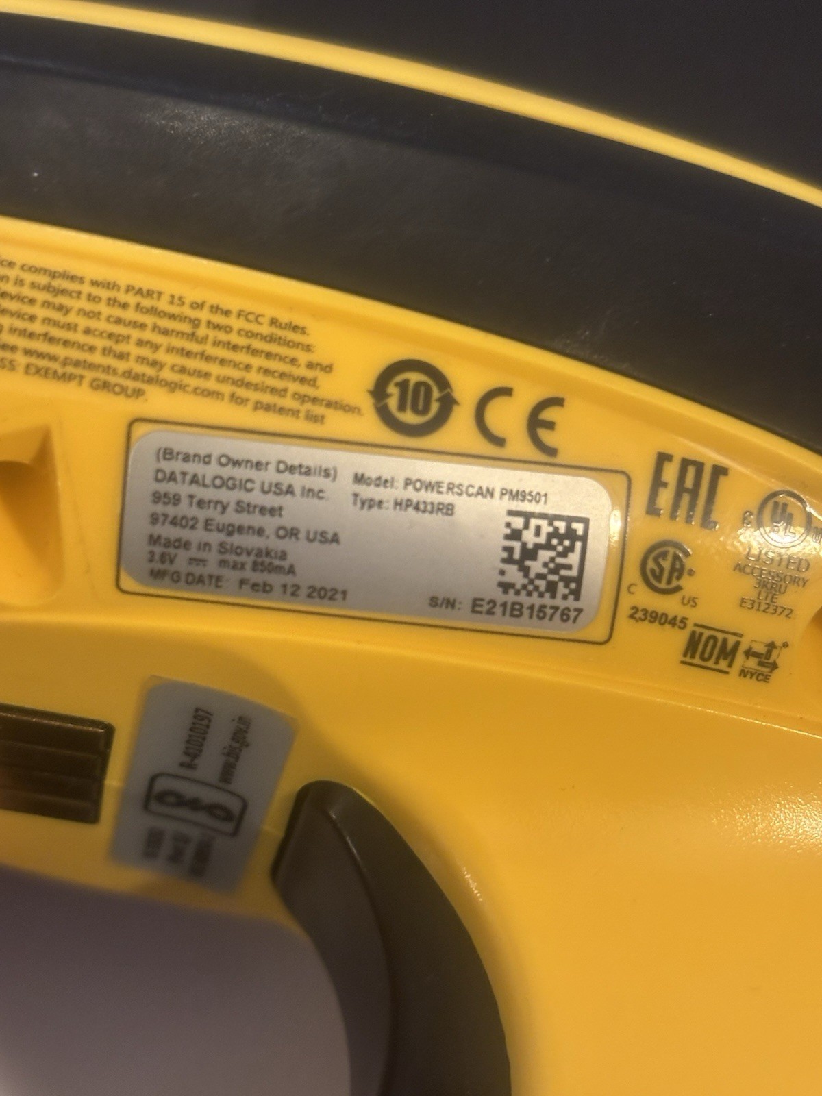 DATALOGIC POWERSCAN PM9501 DPM433RB Barcode Scanner