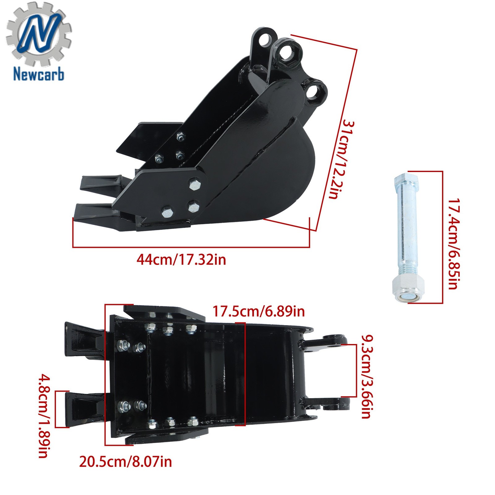 Narrow 200mm Bucket for Mini Excavators Compact & Versatile Digging Tool US