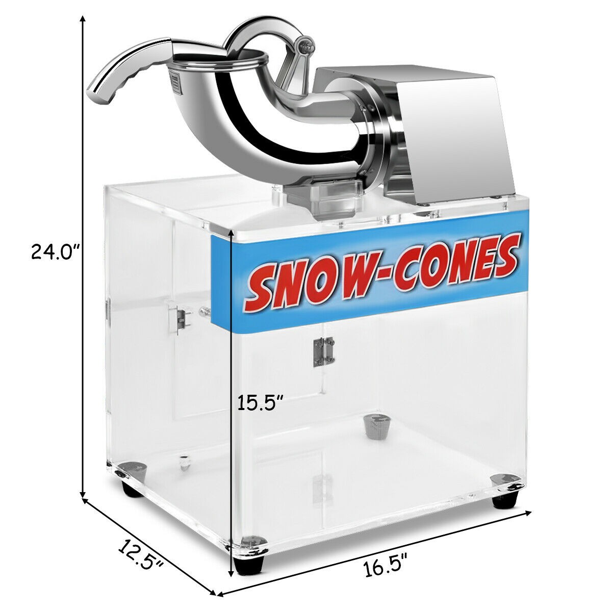 Electric Snow Cone Machine Ice Shaver Maker Shaving Crusher Dual Blades Silver