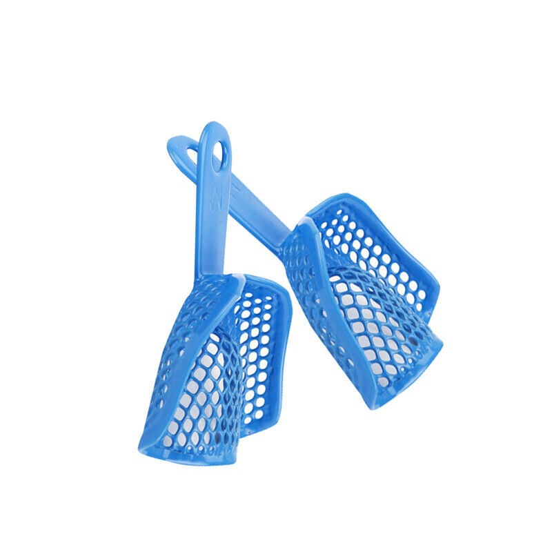 Dental Autoclavable Plastic Steel Impression Trays Denture Blue L/M/S/Q/A Opt