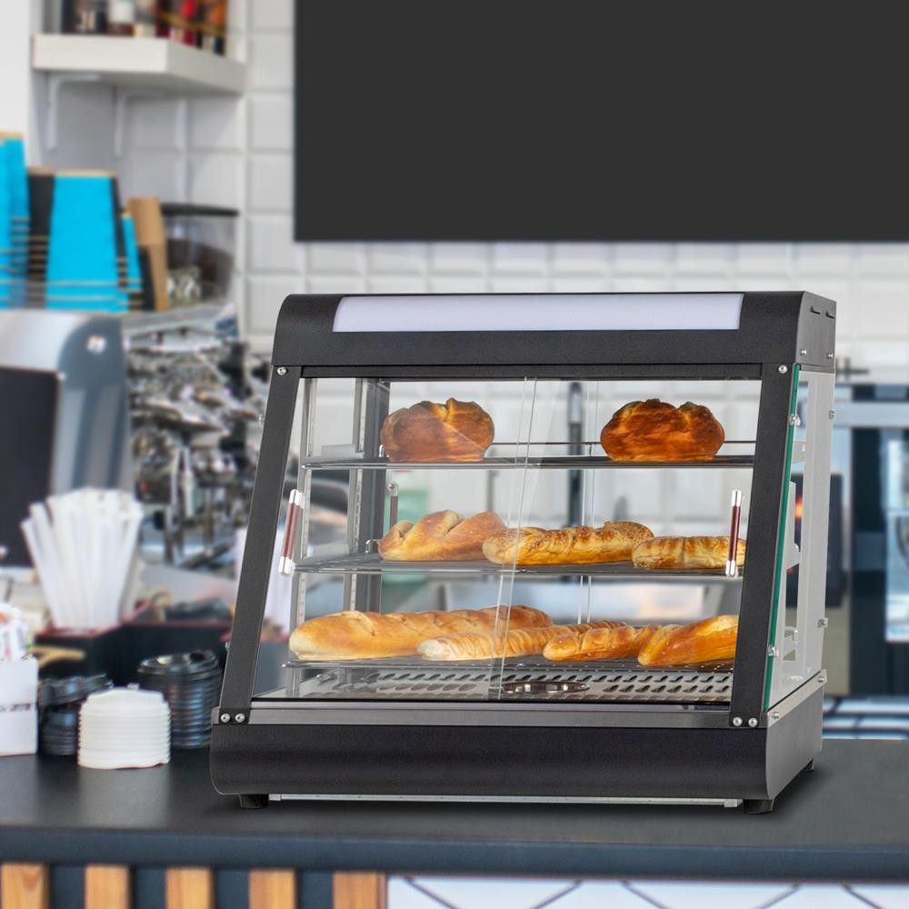 ROVSUN 26″ 3 Tiers Commercial Heat Food Pizza Warmer Display Cases 86 – 185℉ New