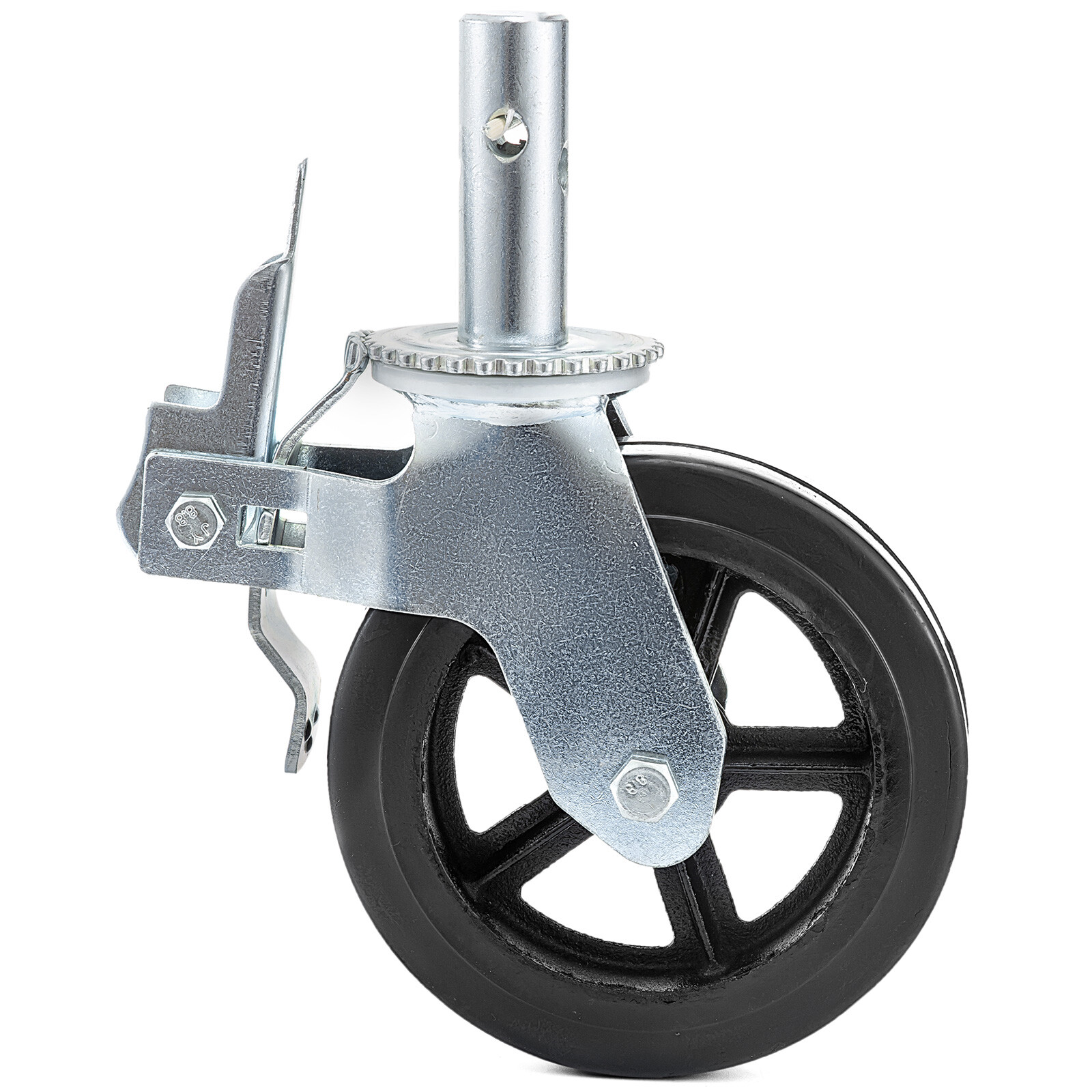 4 Pack 8″ x 2″ Heavy Duty Scaffolding Rubber Swivel Caster With Dual Locking 110