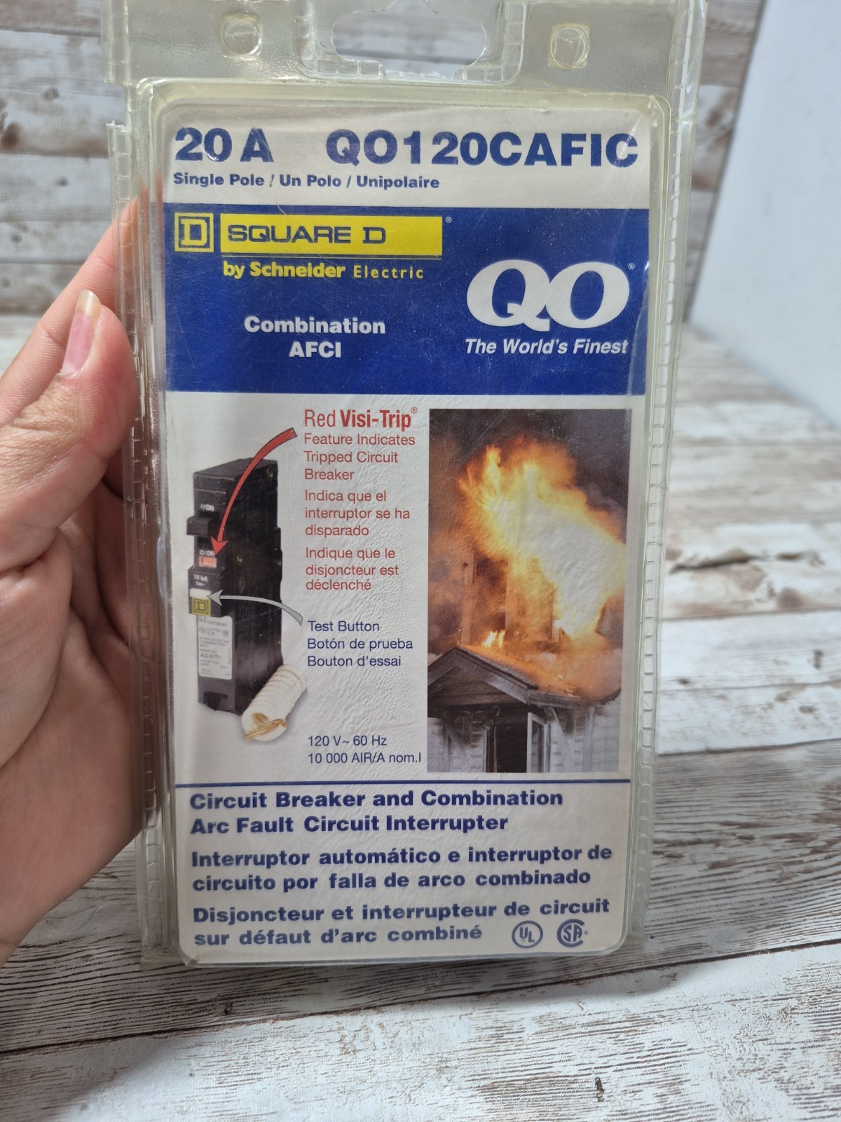 Square D QO120CAFIC 20A Single Pole CAFI Circuit Breaker