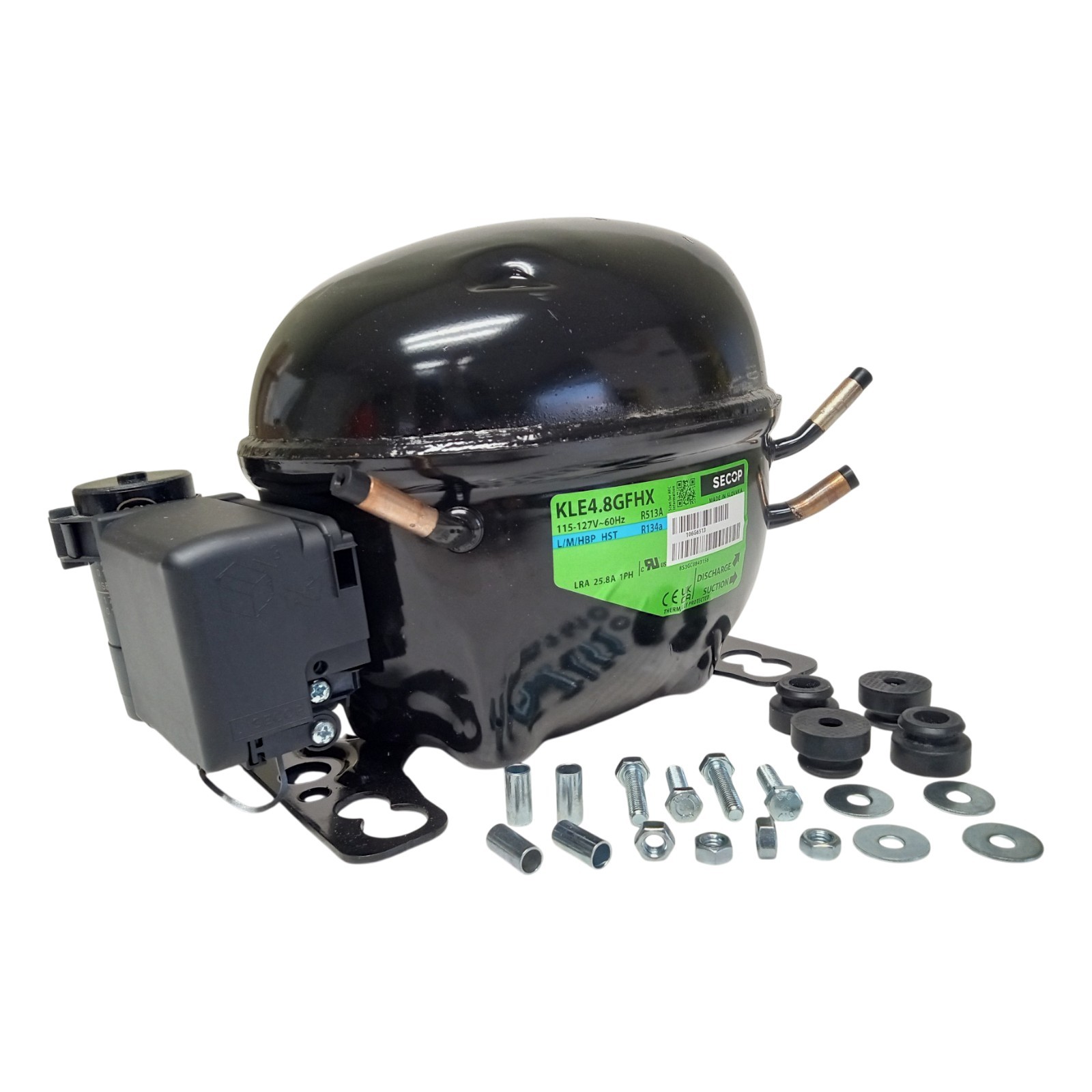 Secop KLE4.8GFHX R-134a Refrigerator Compressor 1/8 HP 1156 BTU MBP 115V