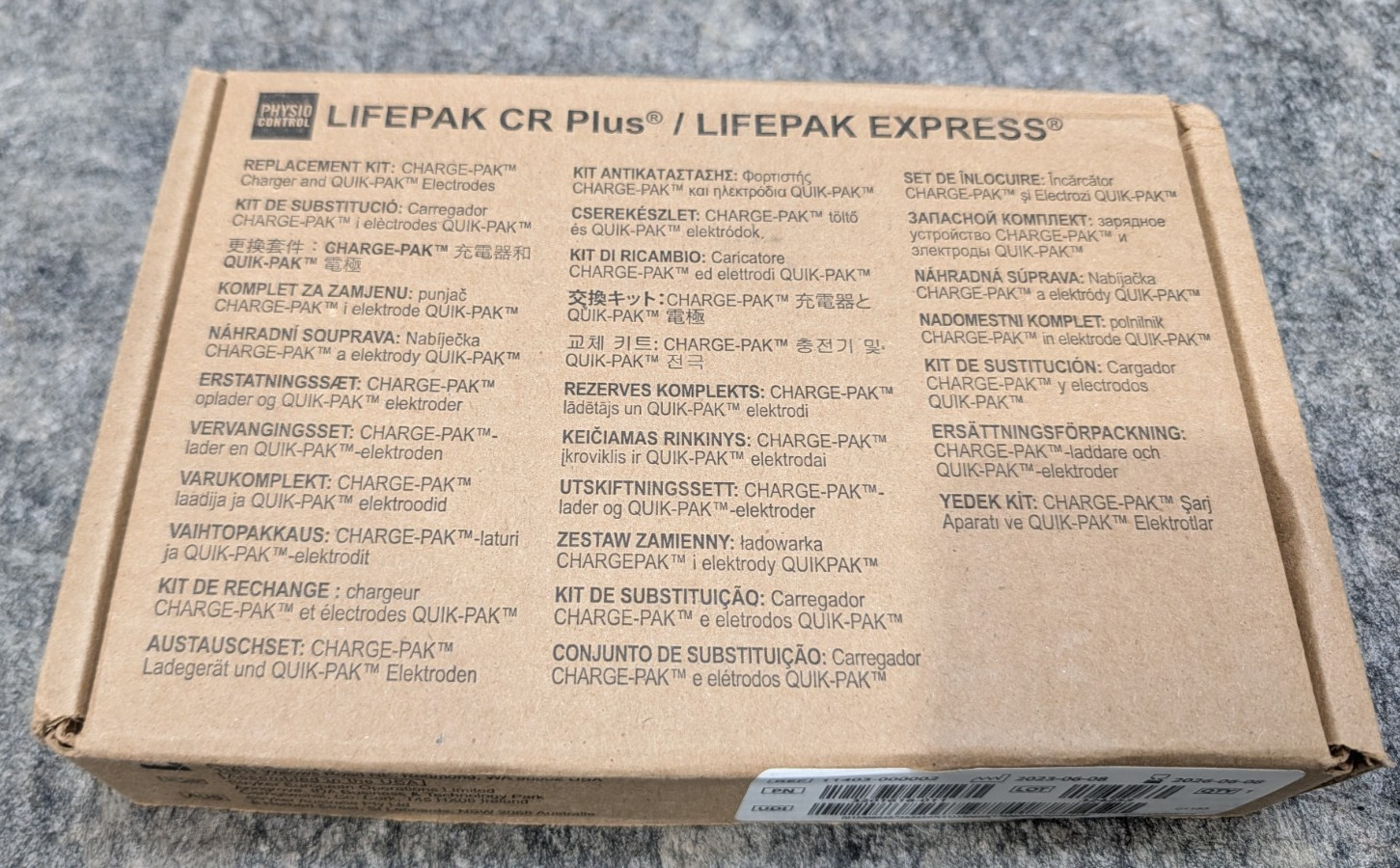 Physio-Control LIFEPAK CR Plus/EXPRESS CHARGE-PAK w/1 set electrodes – 06/2026