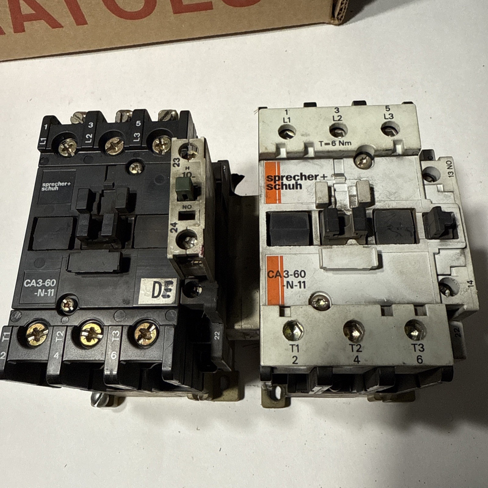 (2) GENUINE SPRECHER+SCHUH CONTACTOR # CA3-60-N11-120VAC / COIL 120VAC