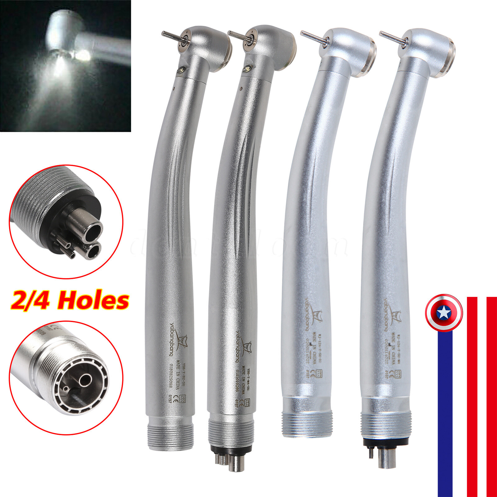 Yabang Dental (Optic LED E-generator ) High Speed Handpiece Air Turbine 4/2Holes
