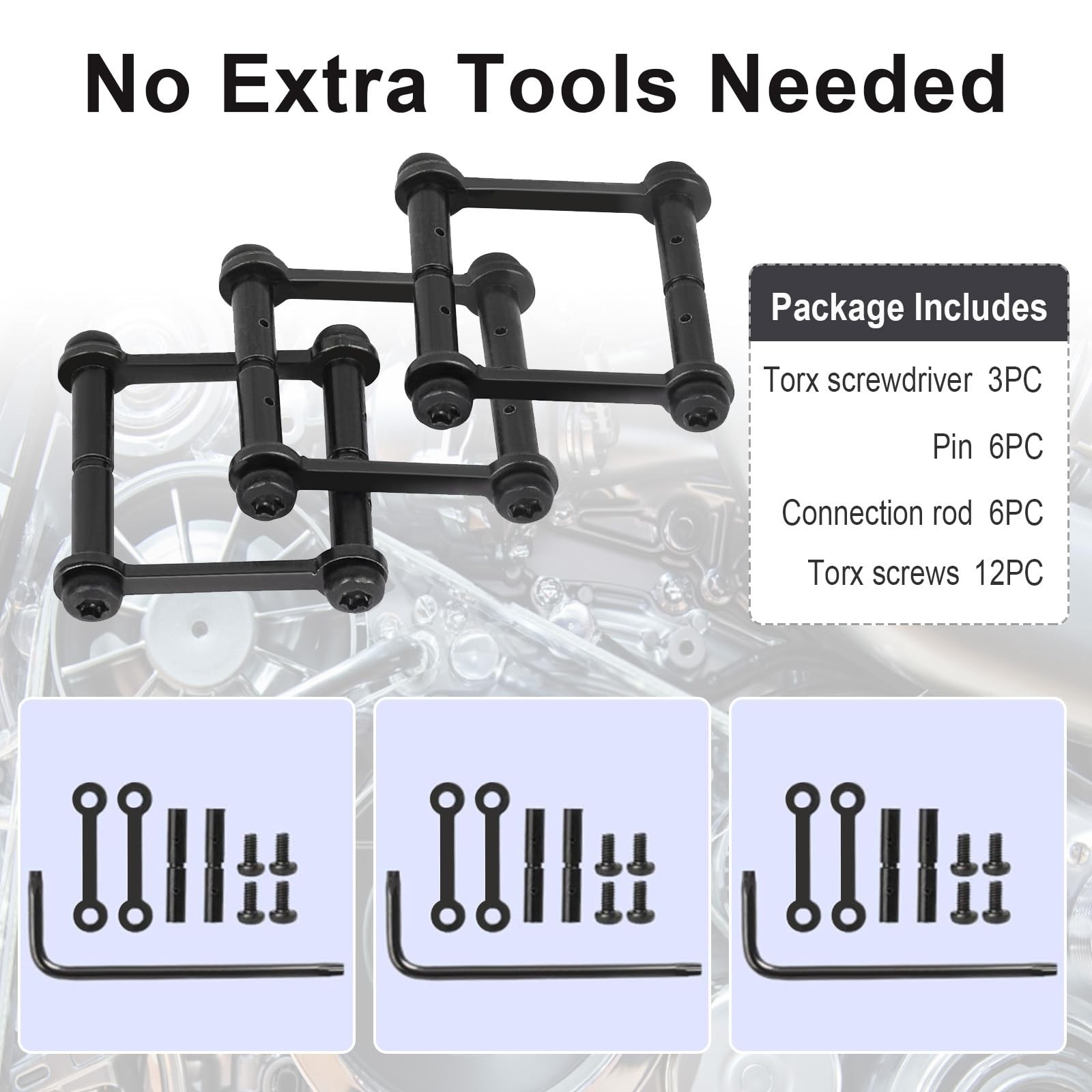 3 Pack Prevent Rotation Pins for Precision 0.15 inches x inches, black