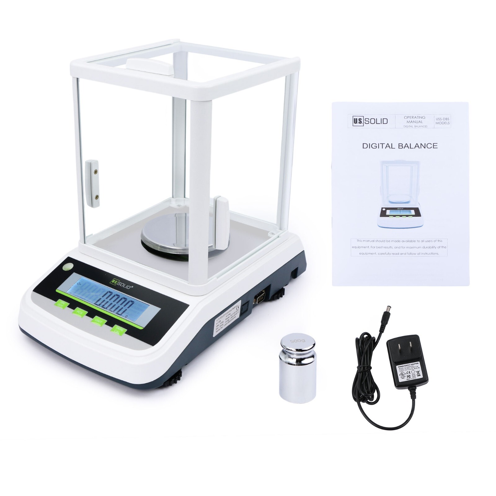 U.S. Solid 1mg Analytical Balance 0.001g Lab Digital Precision Scale 100g-500g