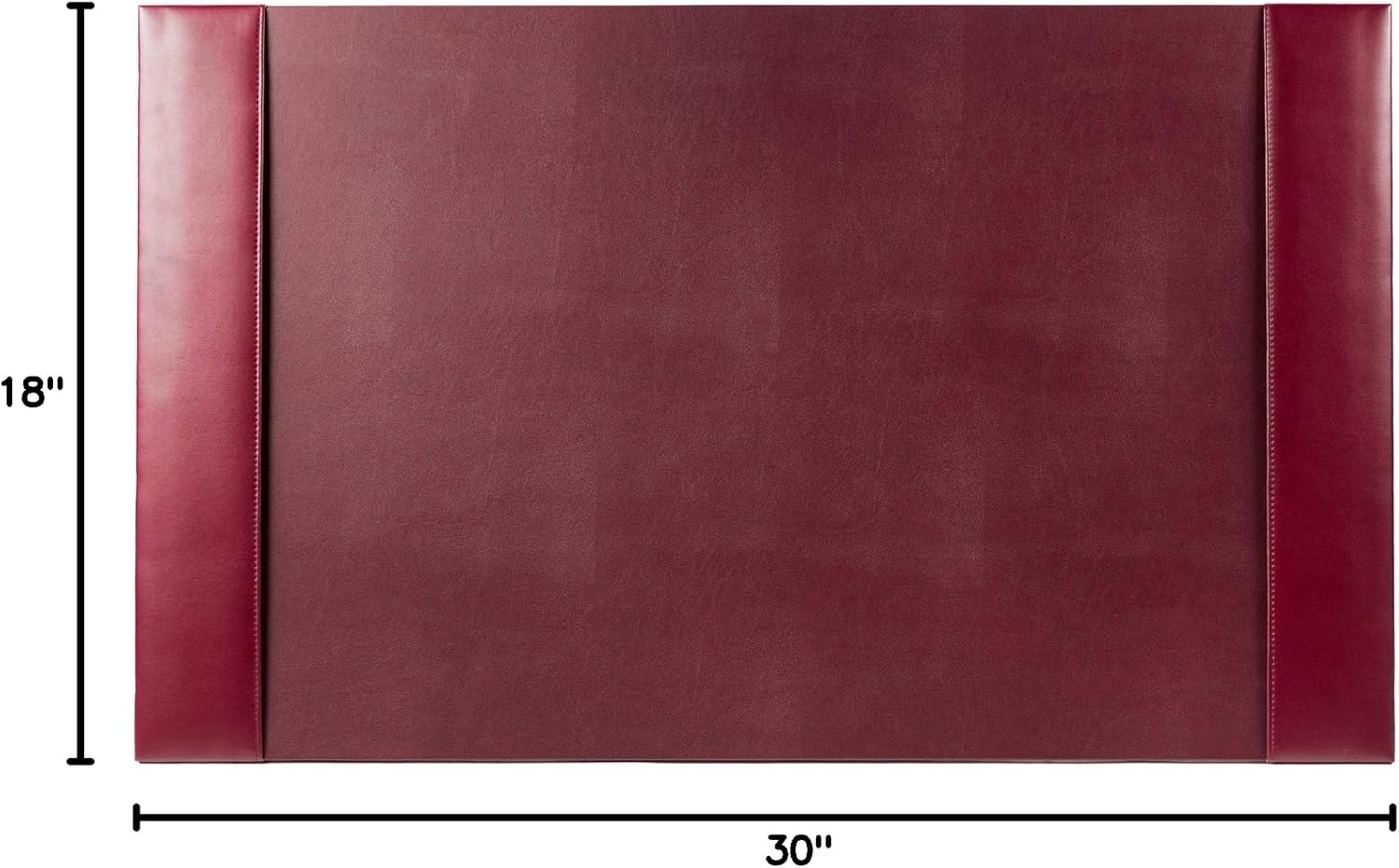 Bonded Leather Desk Pad W/ Side Rails Luxury Leather Desk Blotter Writing Padded