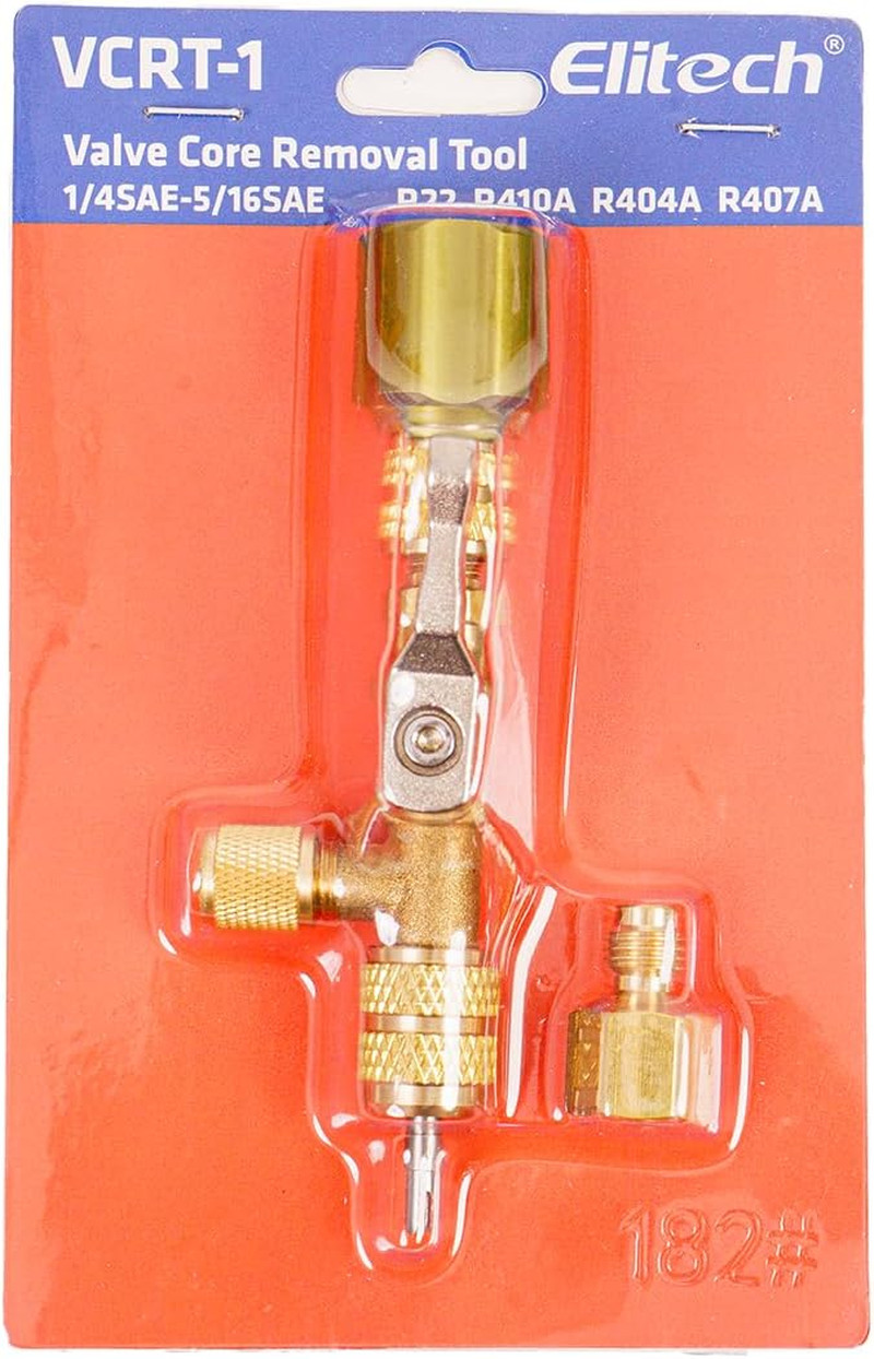 Valve Core Removal Installer Tool for HVAC VCRT-1, AC Schrader Valve Tool with D