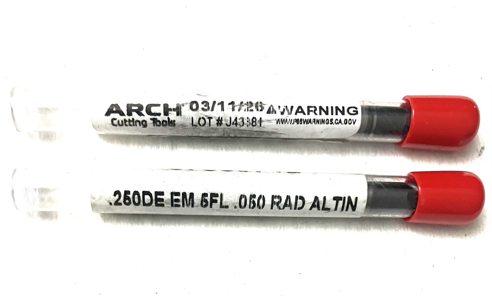 ARCH 1/4″ 5FL Corner Radius End Mill .050R Double End Solid Carbide AlTiN NEW