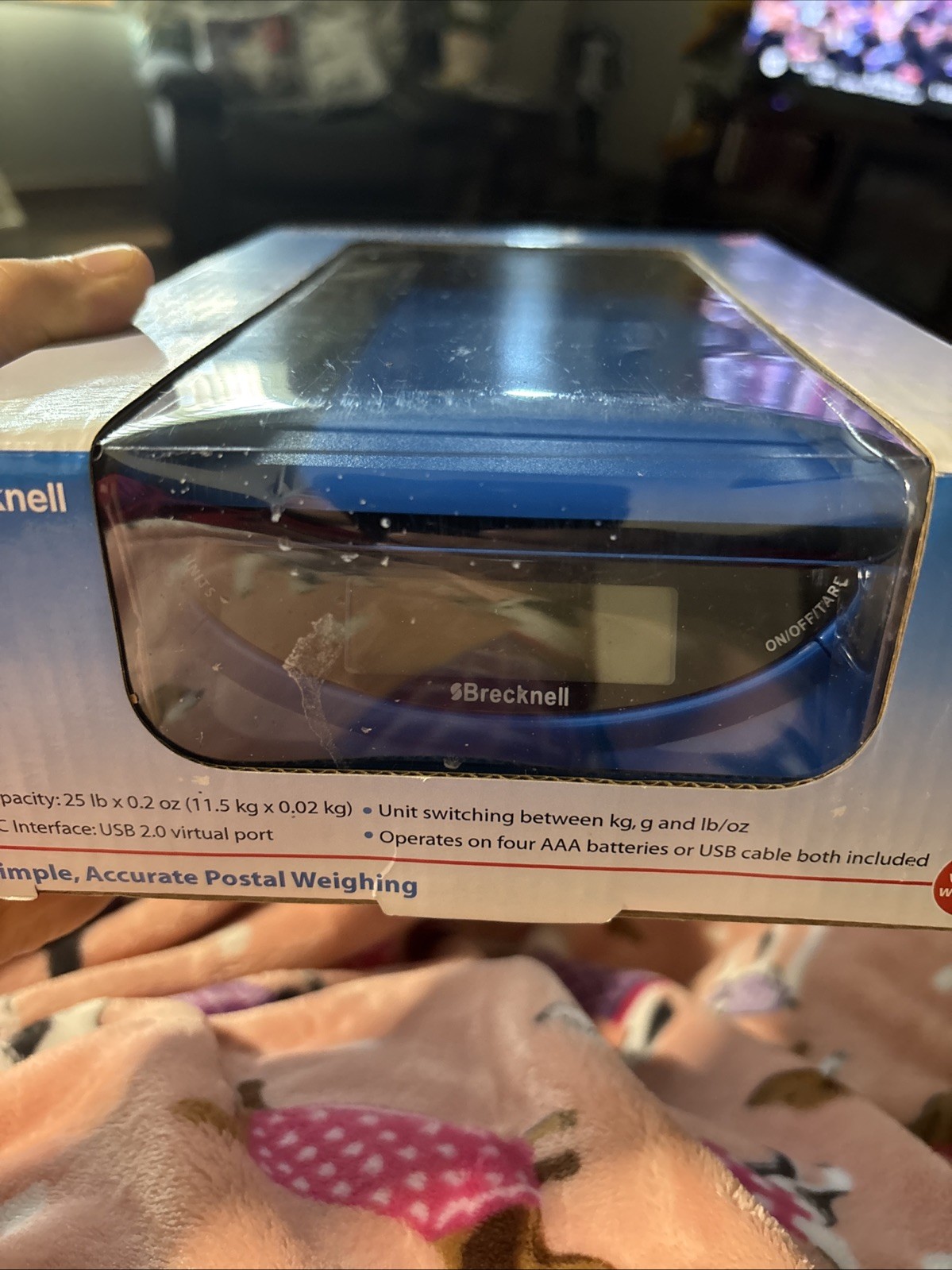 BRECKNELL PS25 Electronic Portable Postal Parcel Scale 25 lb x 0.2 oz, BLUE