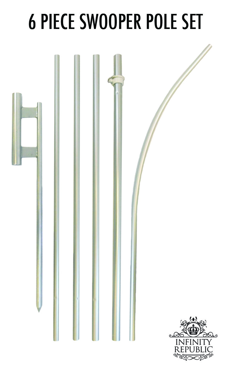 USA Swooper Feather Flutter Flag Pole Kit Large US Flags