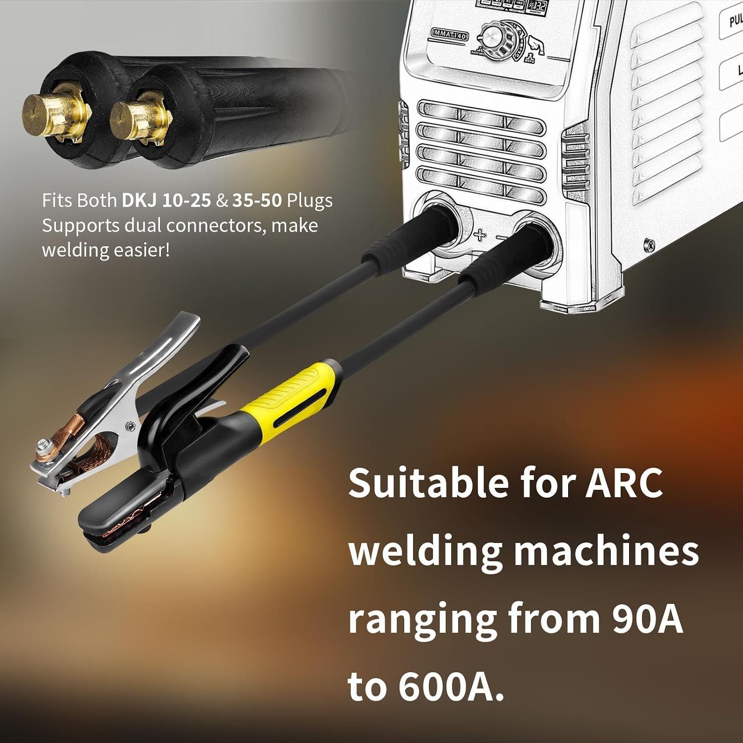 600A Copper Alloy Electrode Holder Set with Insulated Handle & Clamps