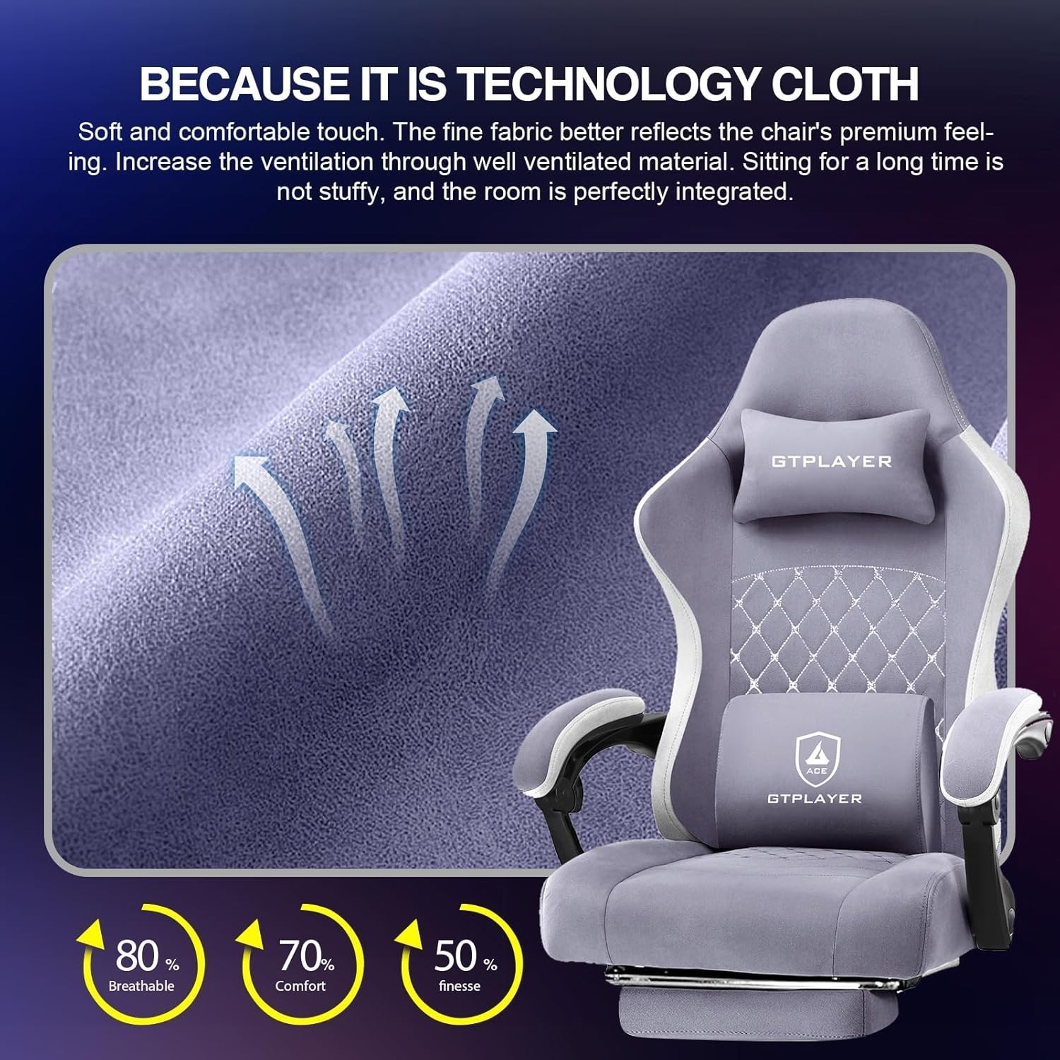 Gaming Chair, Computer Office Chair with Pocket Spring Cushion, Linkage Armre…