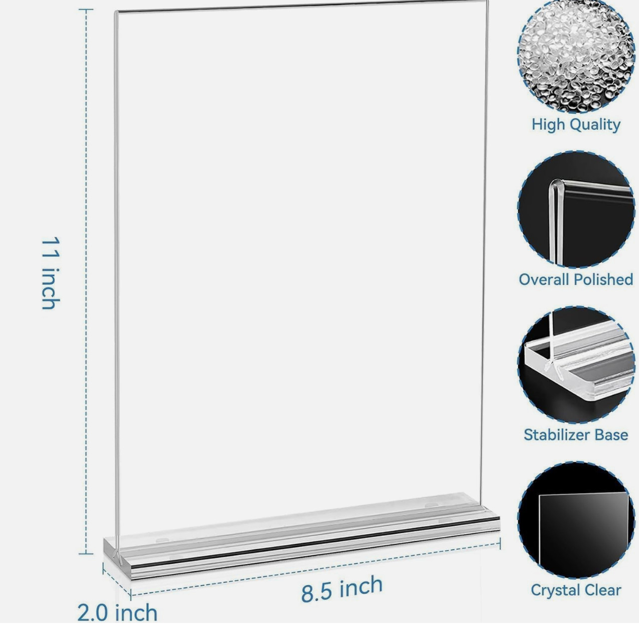 EHWINE Acrylic Sign Holder 8.5 X 11, 6 Pack Double-Sided Stand up Table Top Sig