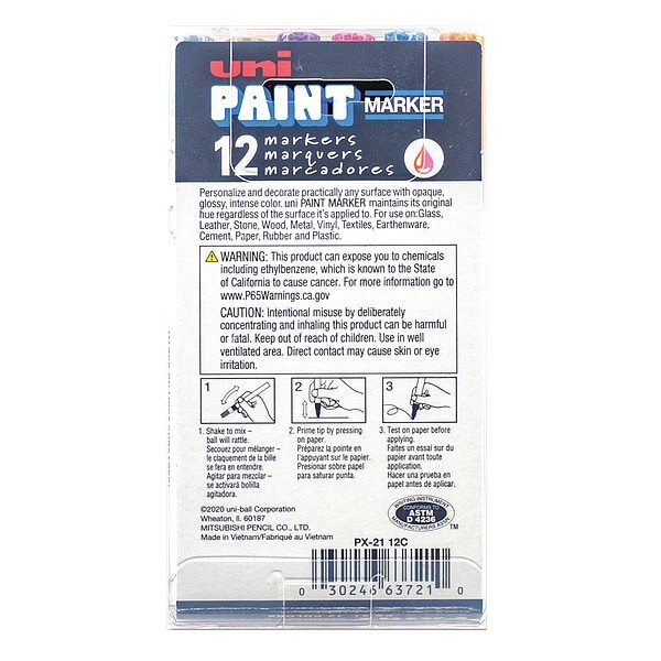 Uni-Paint 63721 Industrial Marker,Fine Point,Pk12