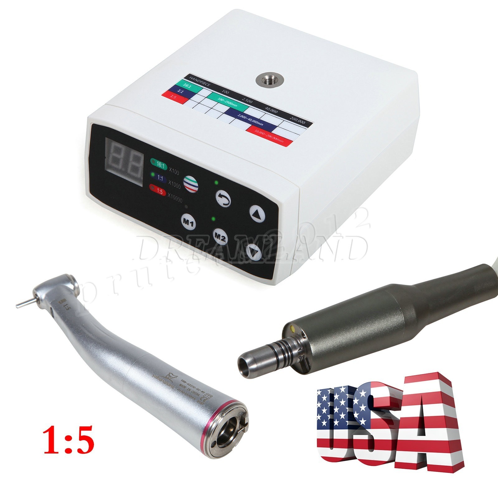 CICADA NSK TYPE Dental Brushless Electric Motor + 1:1 1:5 Handpiece Contra Angle