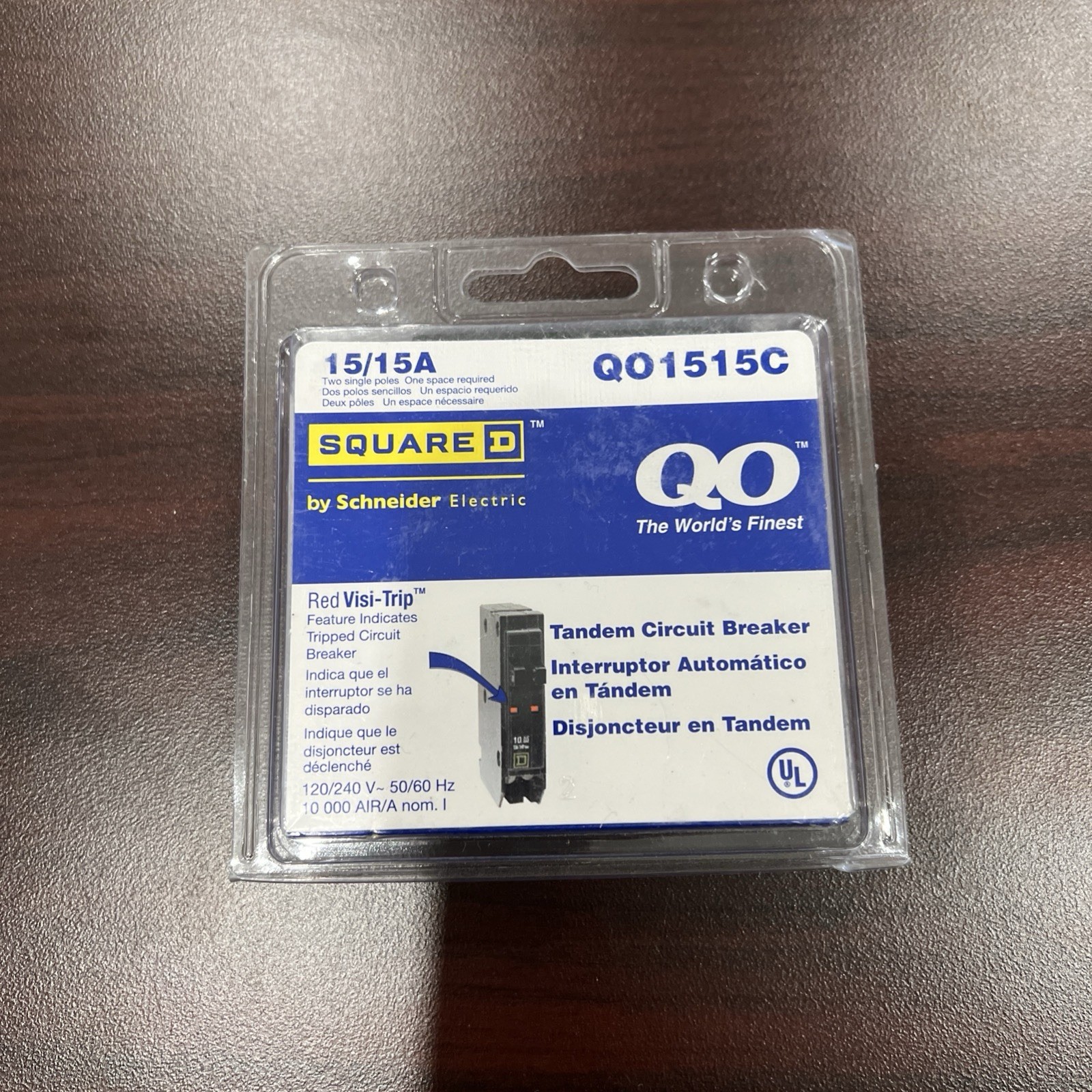 Square D Circuit Breaker 15/15A QO1515C Single Pole Tandem 1 Pole Breaker