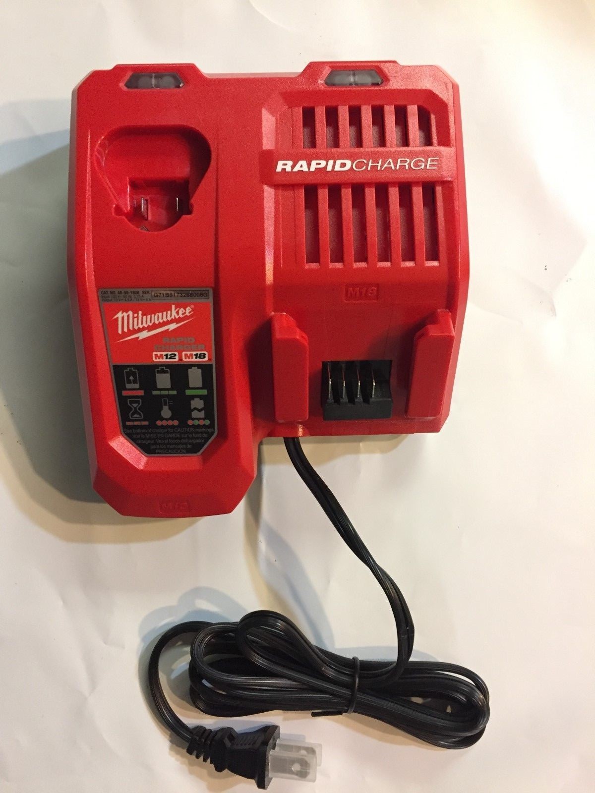 Milwaukee Genuine 48-59-1808 M18 M12 volt Lithium Rapid Charger BRAND NEW
