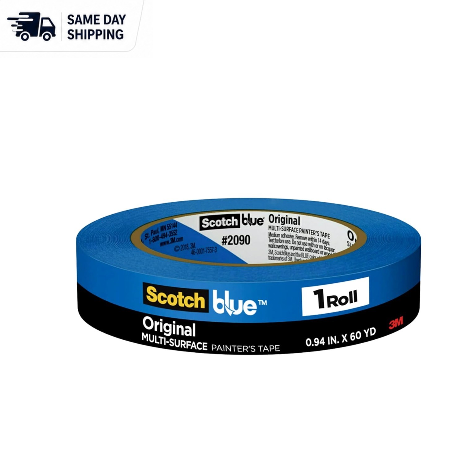Multi-Surface Blue Painters Tape 1″ Wide x 60 Yds – Ideal for Indoor & Outdoo…