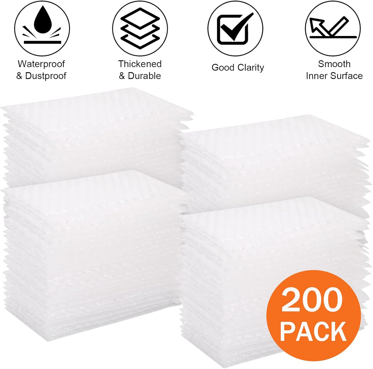 100Pack Self-Seal Bubble Out Bag Pouches 4 X 6 Inch Small Bubble Pouches Bags, D