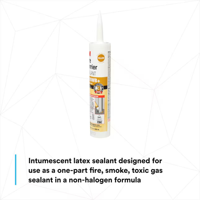 3-Pack 3M Fire Barrier Sealant IC 15WB+ 10.1 fl oz Cartridge Yellow Intumescent