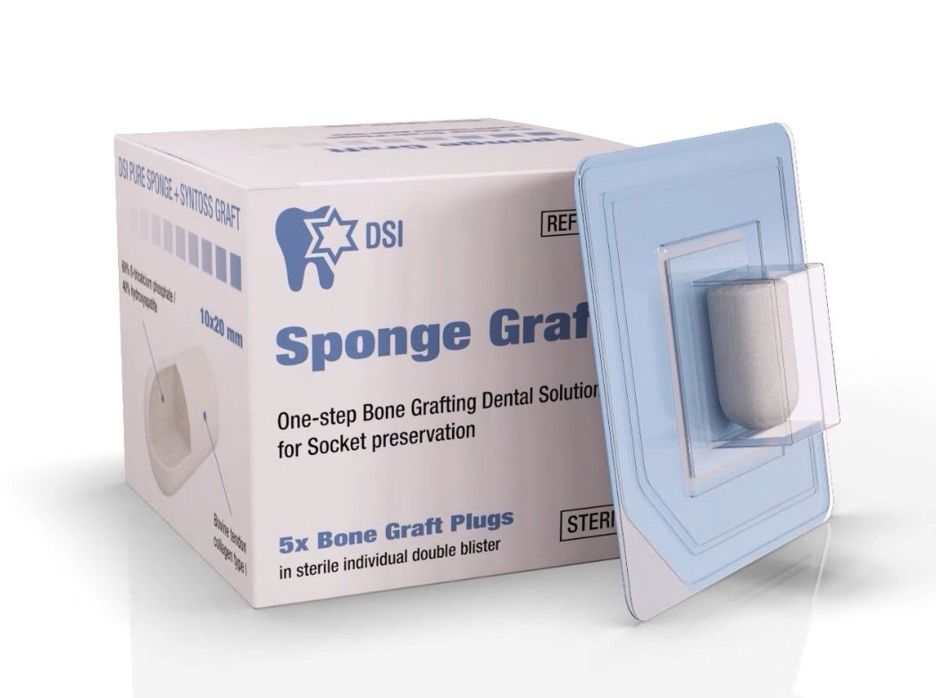 Dental 5 Sponges Grafting Plug Synthetic Collagen Sterile Surgical Bone Graft