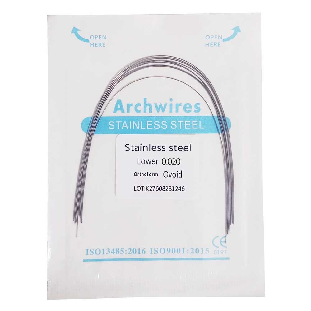 Dental Orthodontic Stainless Steel Round Arch Wire Ovoid Form 50 packs