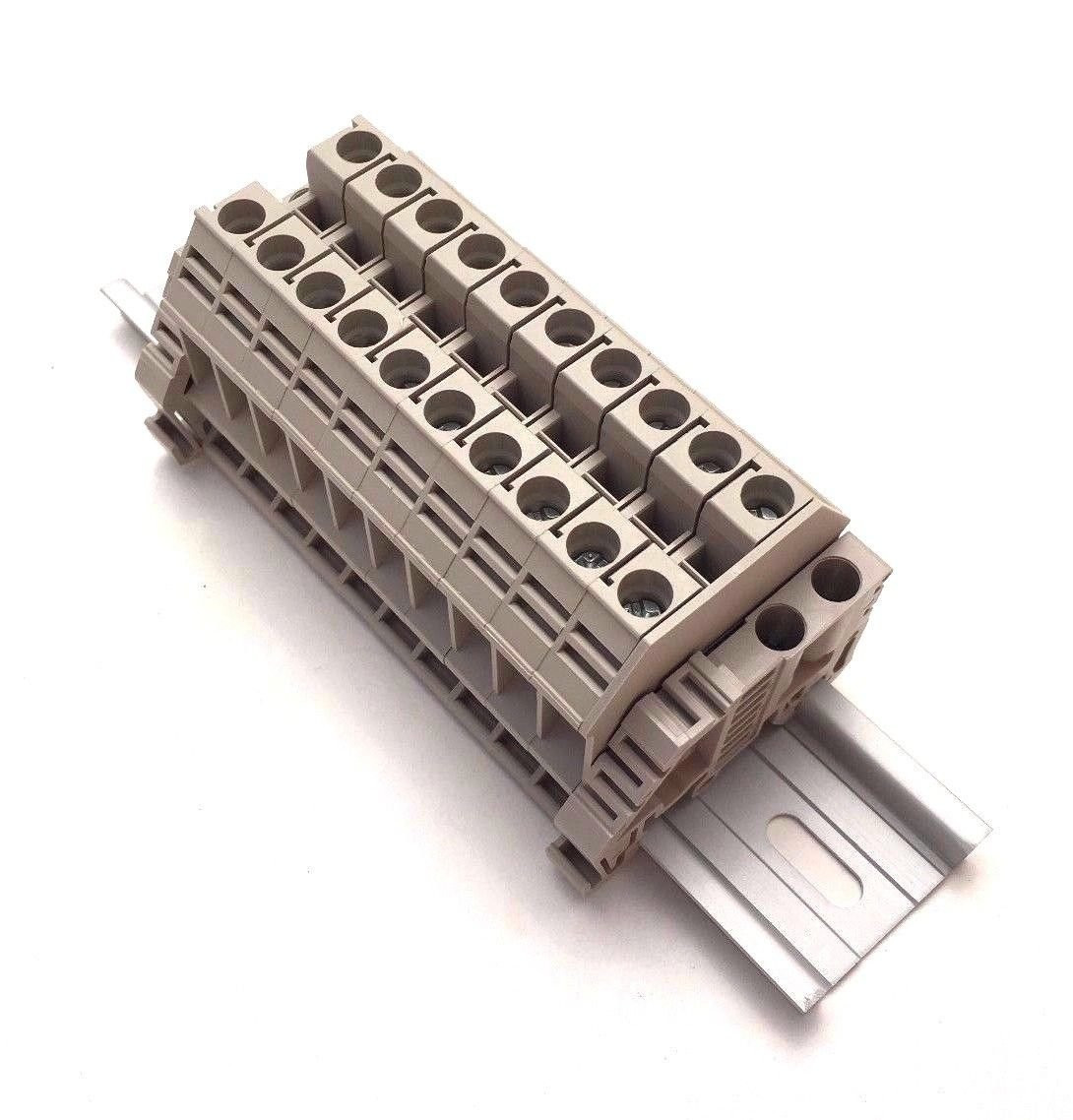 Dinkle Assembly DK6N 10 Gang Box Connector DIN Rail Terminal Blocks, 8-20 AWG, 5
