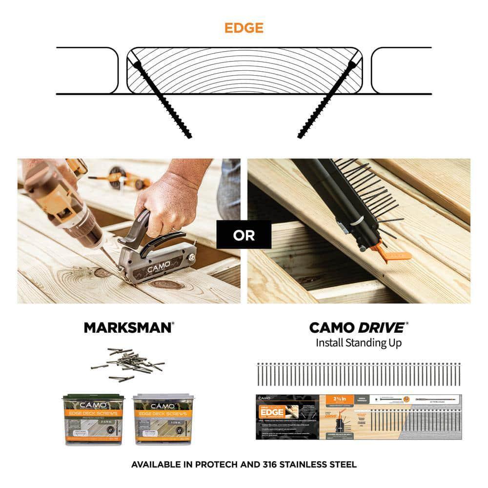 CAMO Edge Deck Screw ProTech Coated Trimhead Marksman Pro Tool 700-Count 1-7/8in