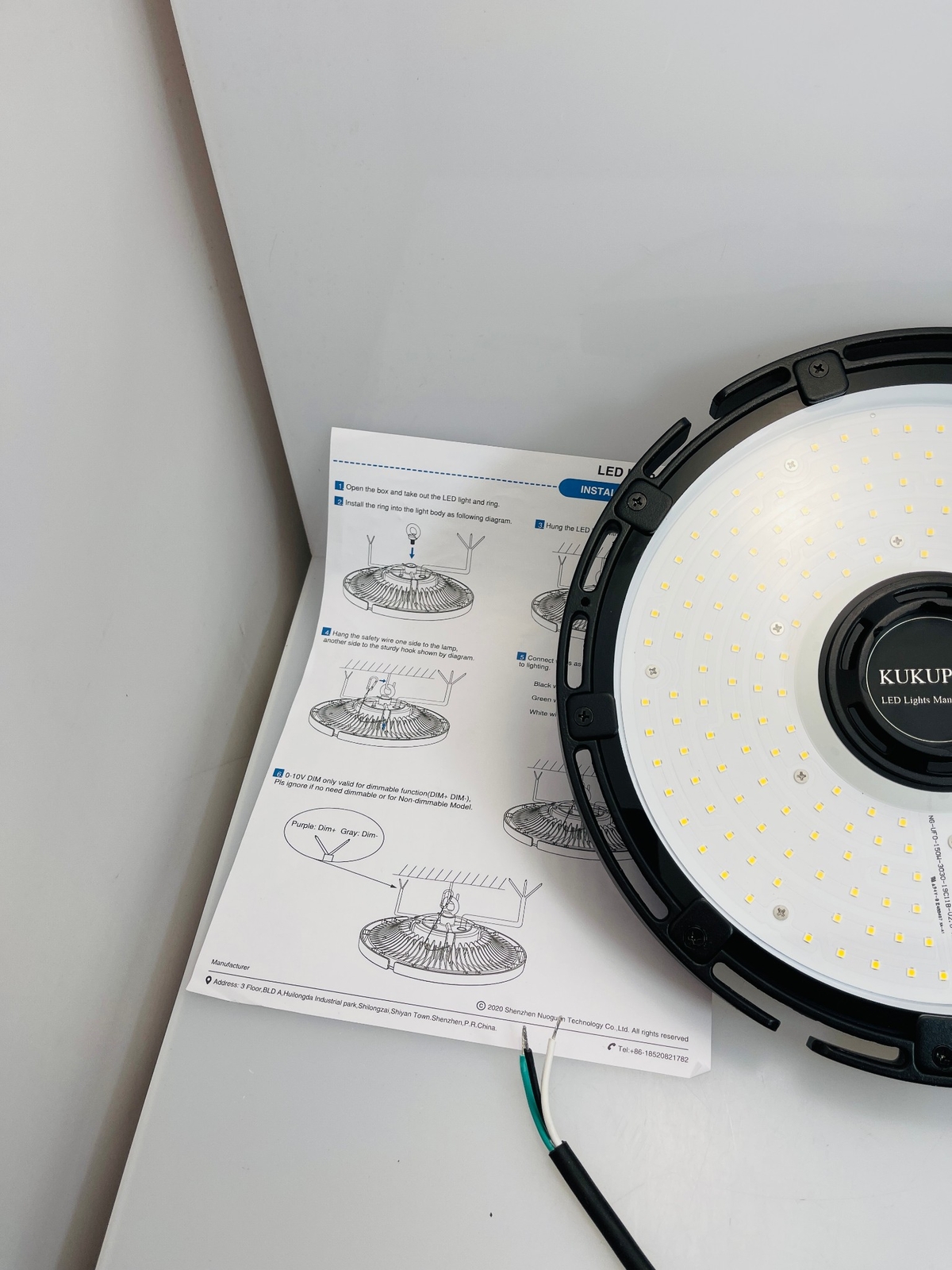 LED High Bay Light 150W UL/CE Certified 22,500LM 5000K High Bay LED Shop Light,