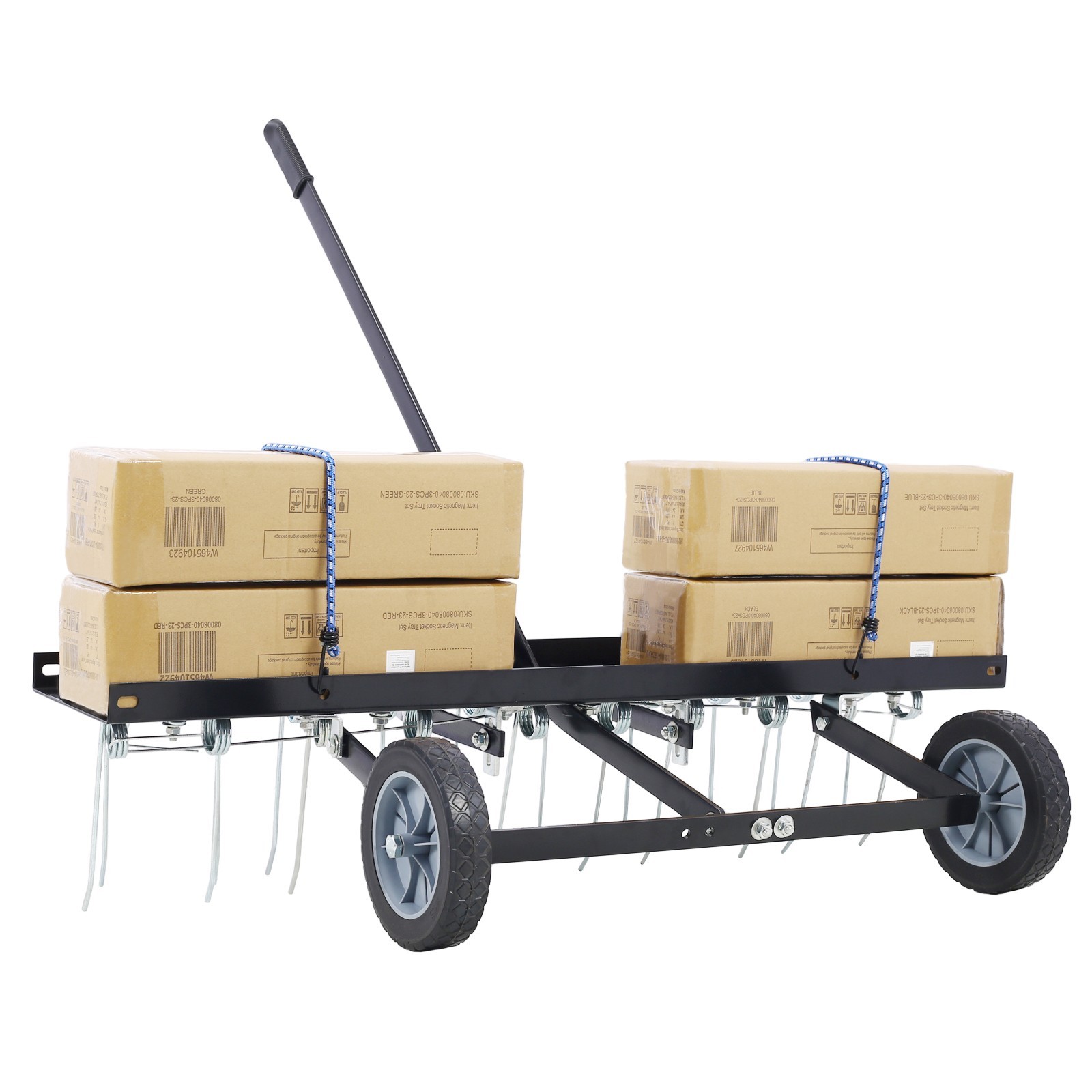 40″Dethatcher Tow Behind Lawn Rake Lawn Sweeper Height Adjustable Lawn Care Tool