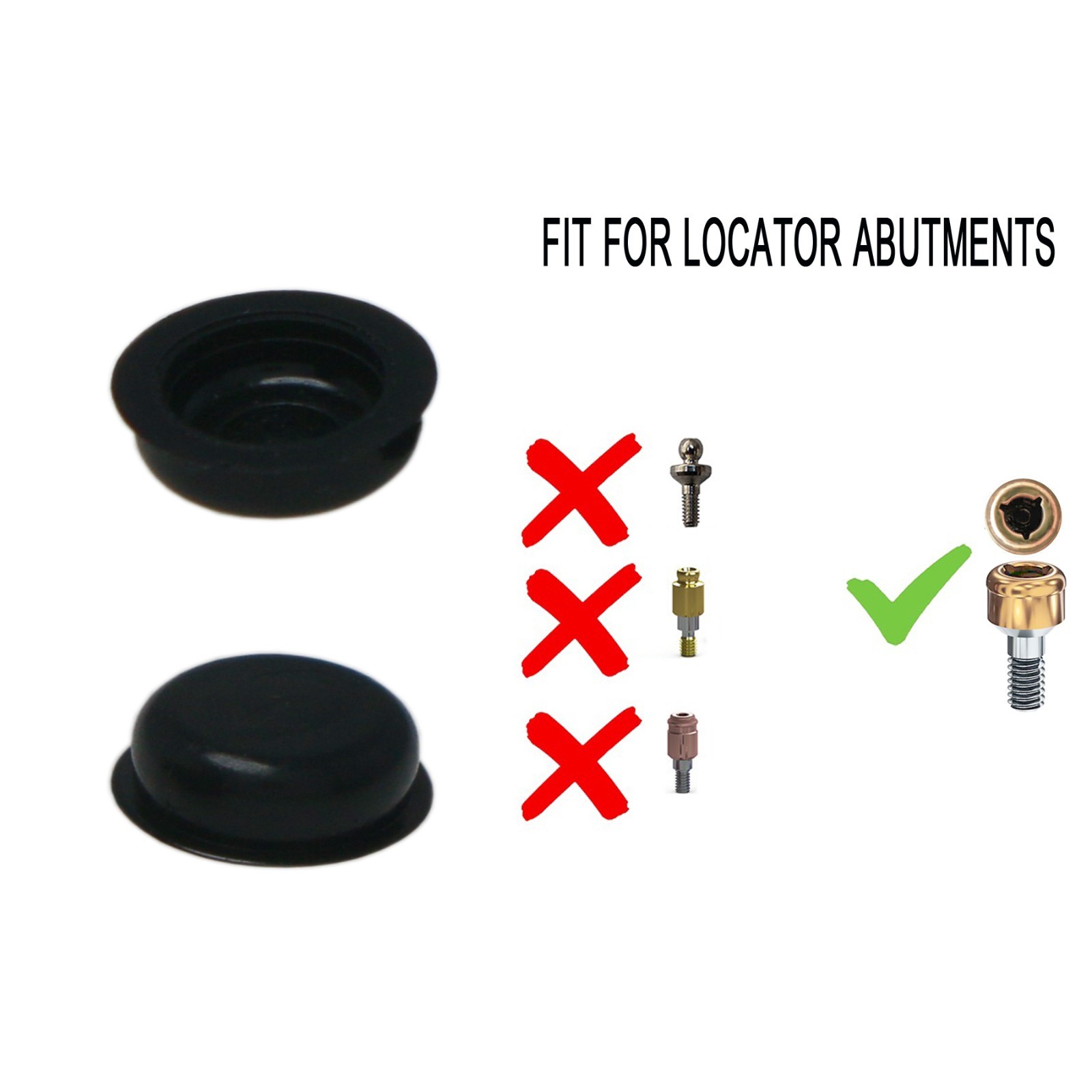 US Dental Overdenture Retention Caps For Implant Locator Abutment Inserts