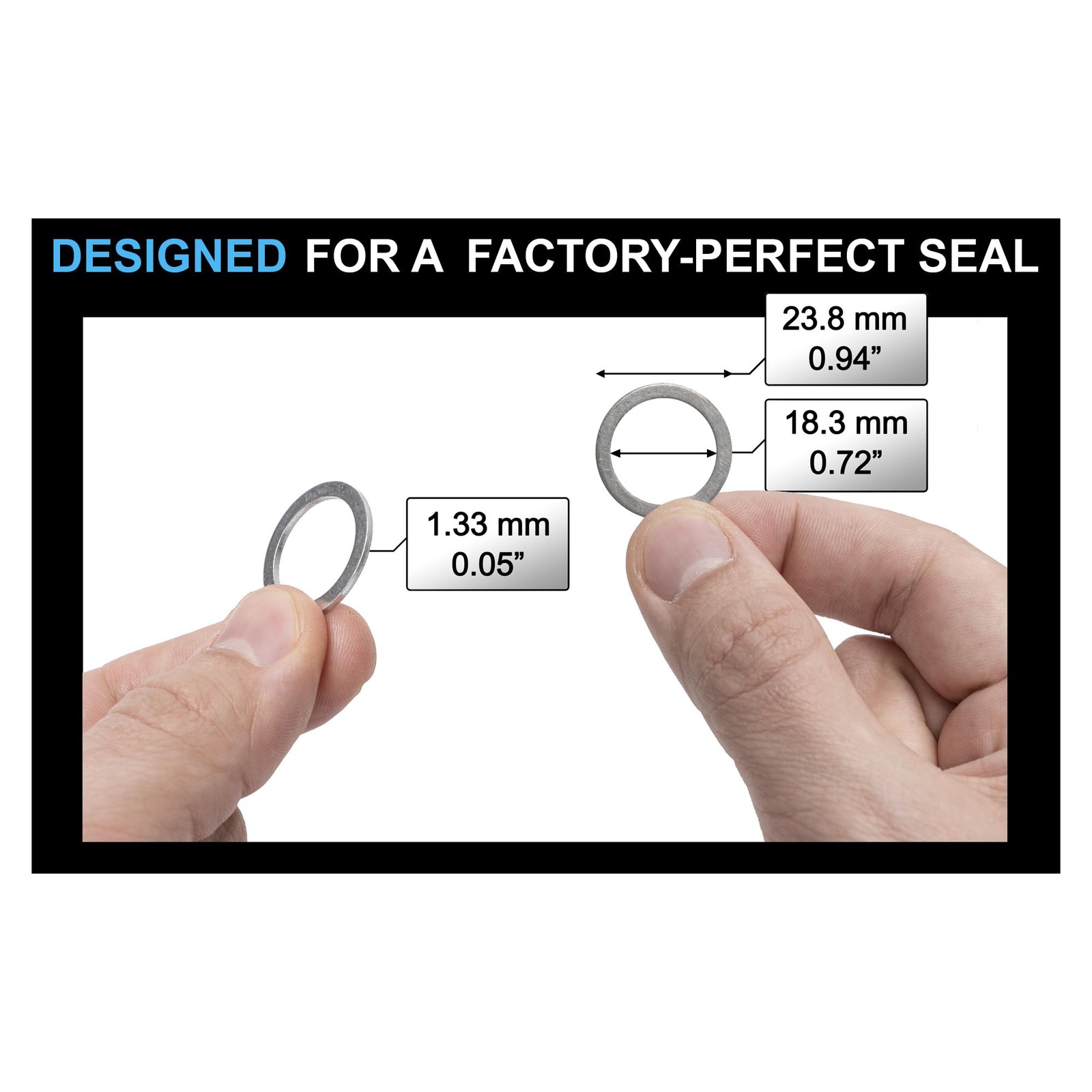 Oil Drain Plug Gasket Crush Washer – 18mm Aluminum Crush Washers for Leak Proof