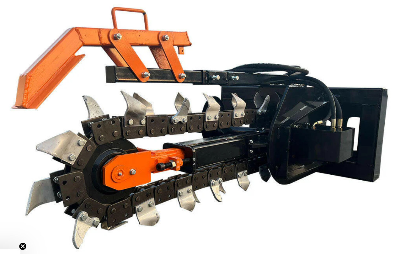 48″ Heavy Duty Skid Steer Ditch Trencher 6″ Agrotk ECSSCT72 Full Size – 12-20GPM