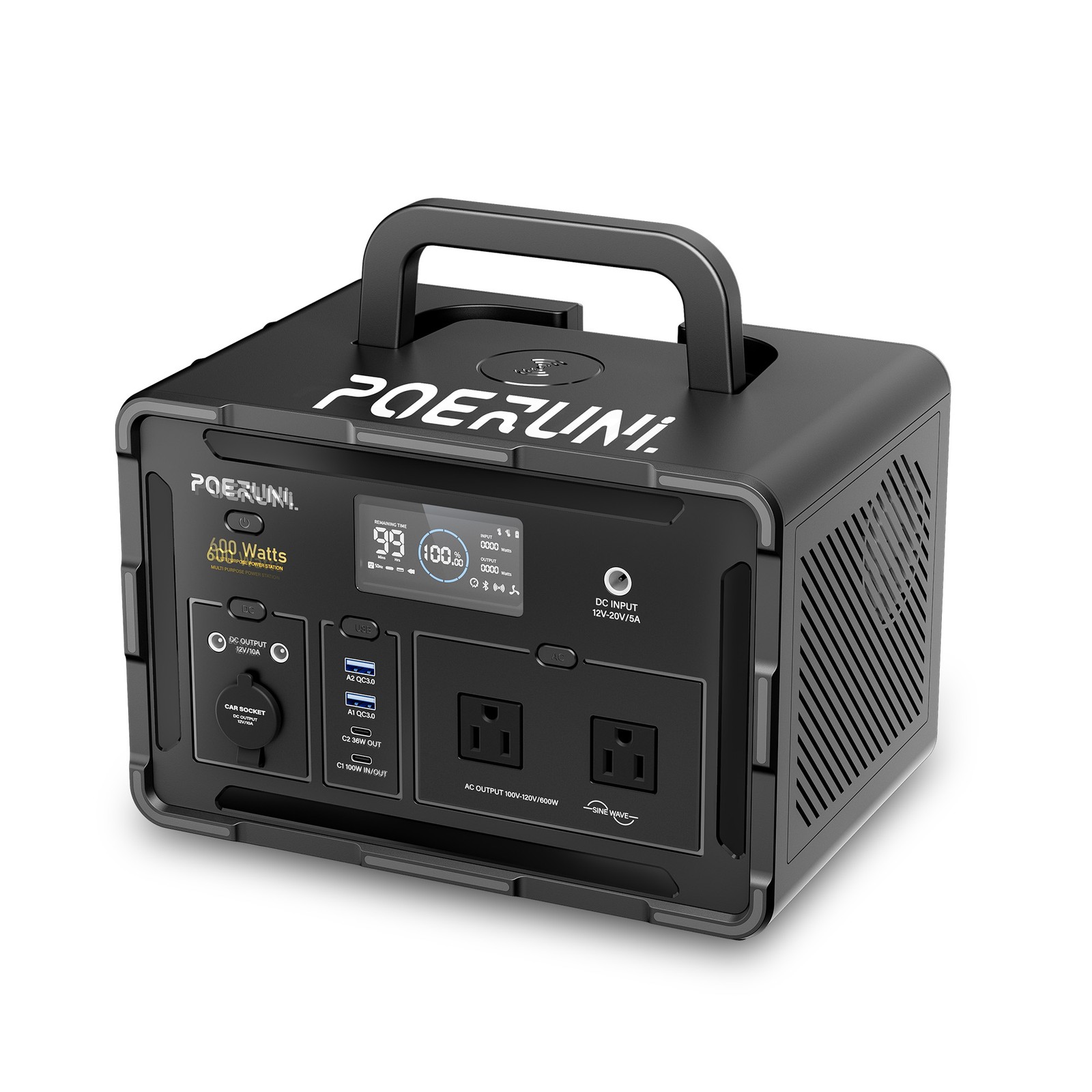 Power Station Portable 600W 519Wh Generator RV Camping Backup Battery Solar