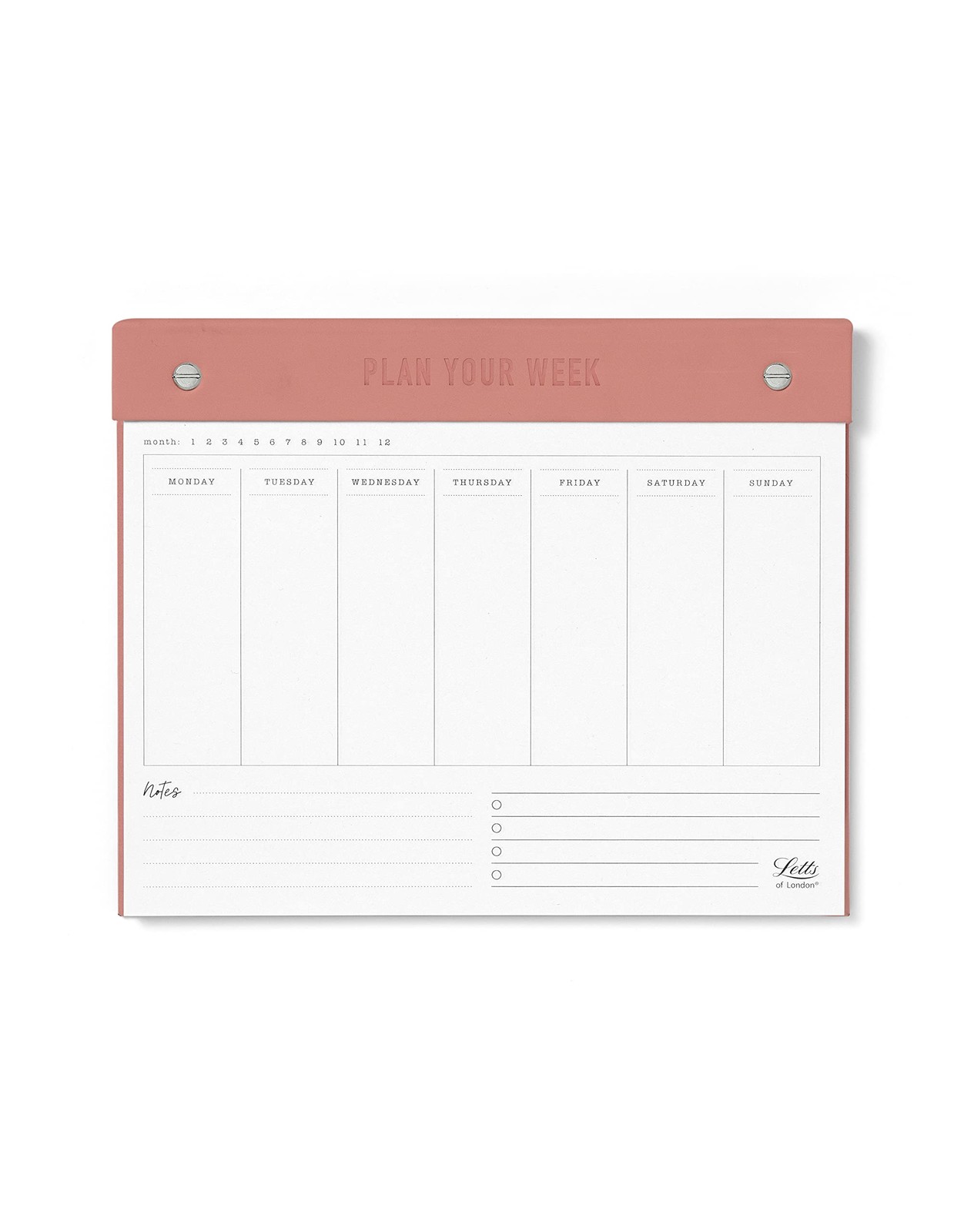 Letts Conscious Undated Weekly Notepad – clay