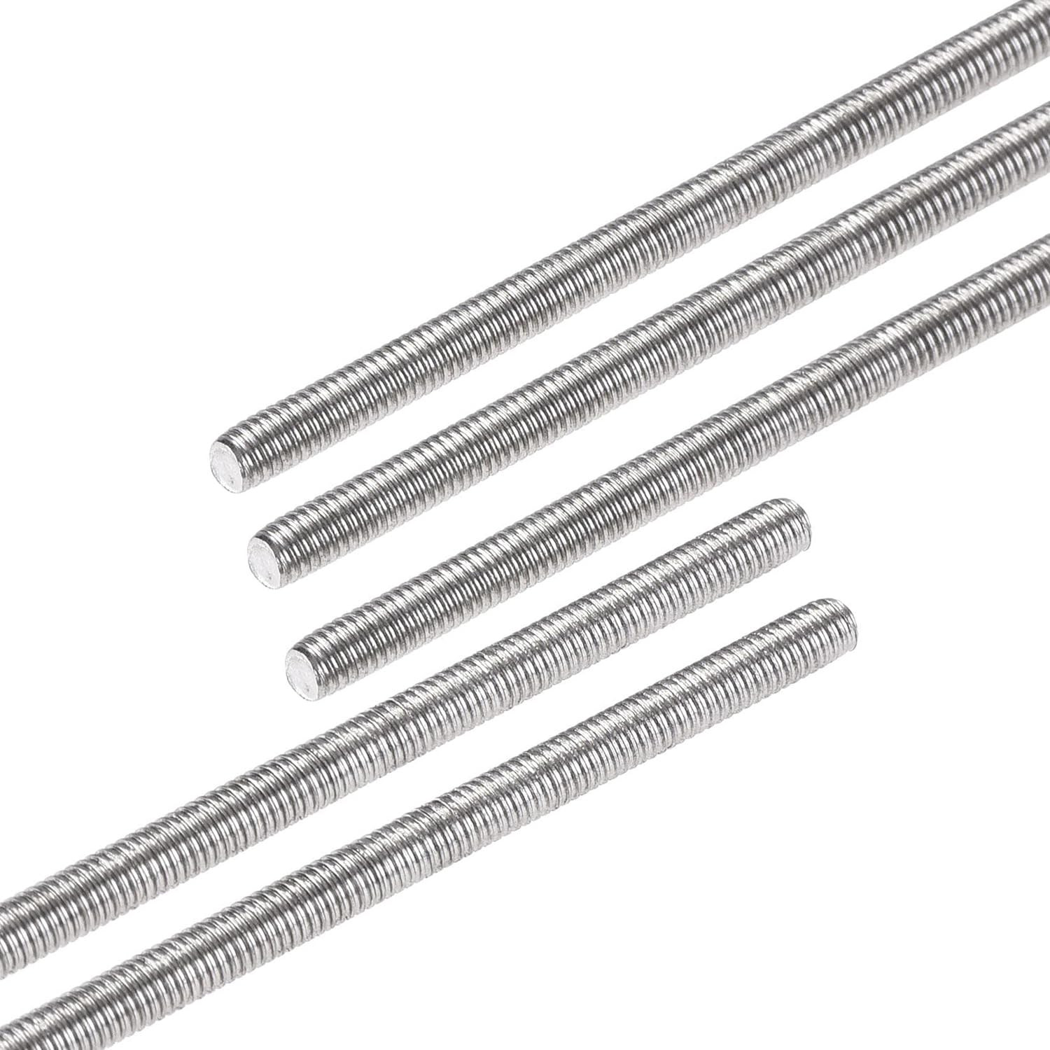 5pc M3 x 300mm Fully Threaded Rods 304 Stainless Steel All Thread Studs Metric