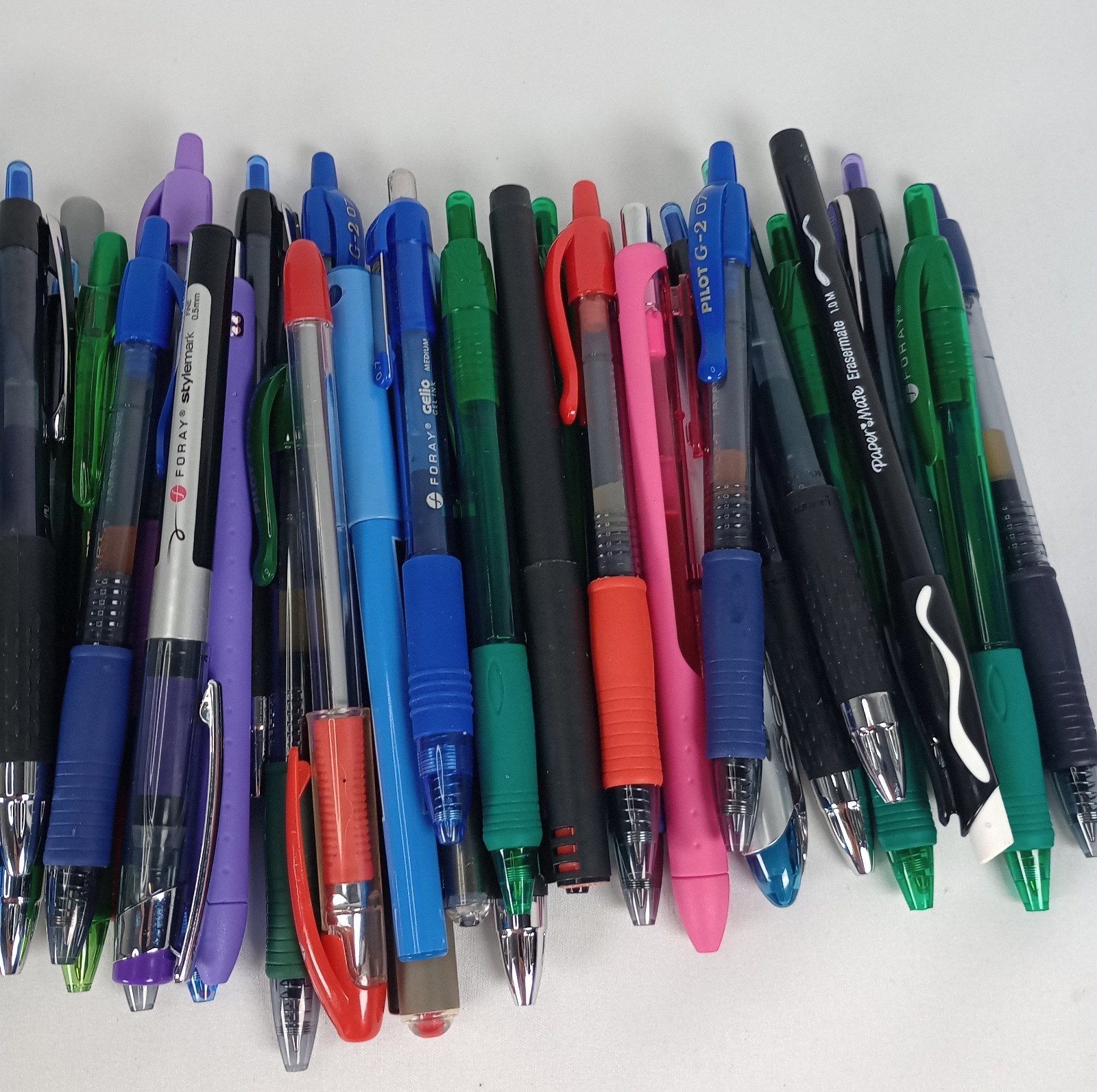 Lot 95 Name Brand Ink Pens Pilot G2 Uni-ball Vision Elite Sharpie S-Gel Tested