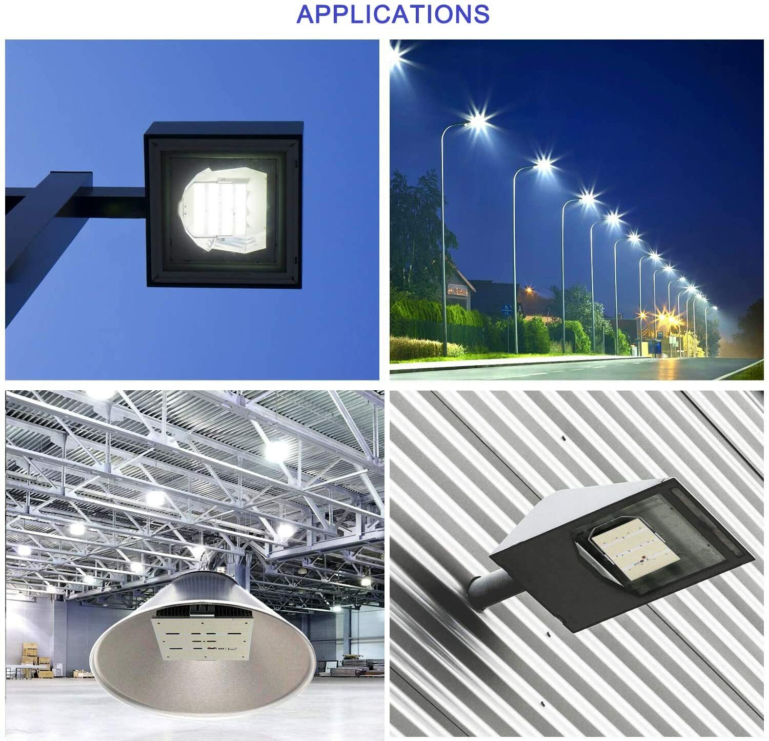 150W Shoebox LED Retrofit Kit Lights 600W MH/HPS Equiv 5000K Daylight 22500LM