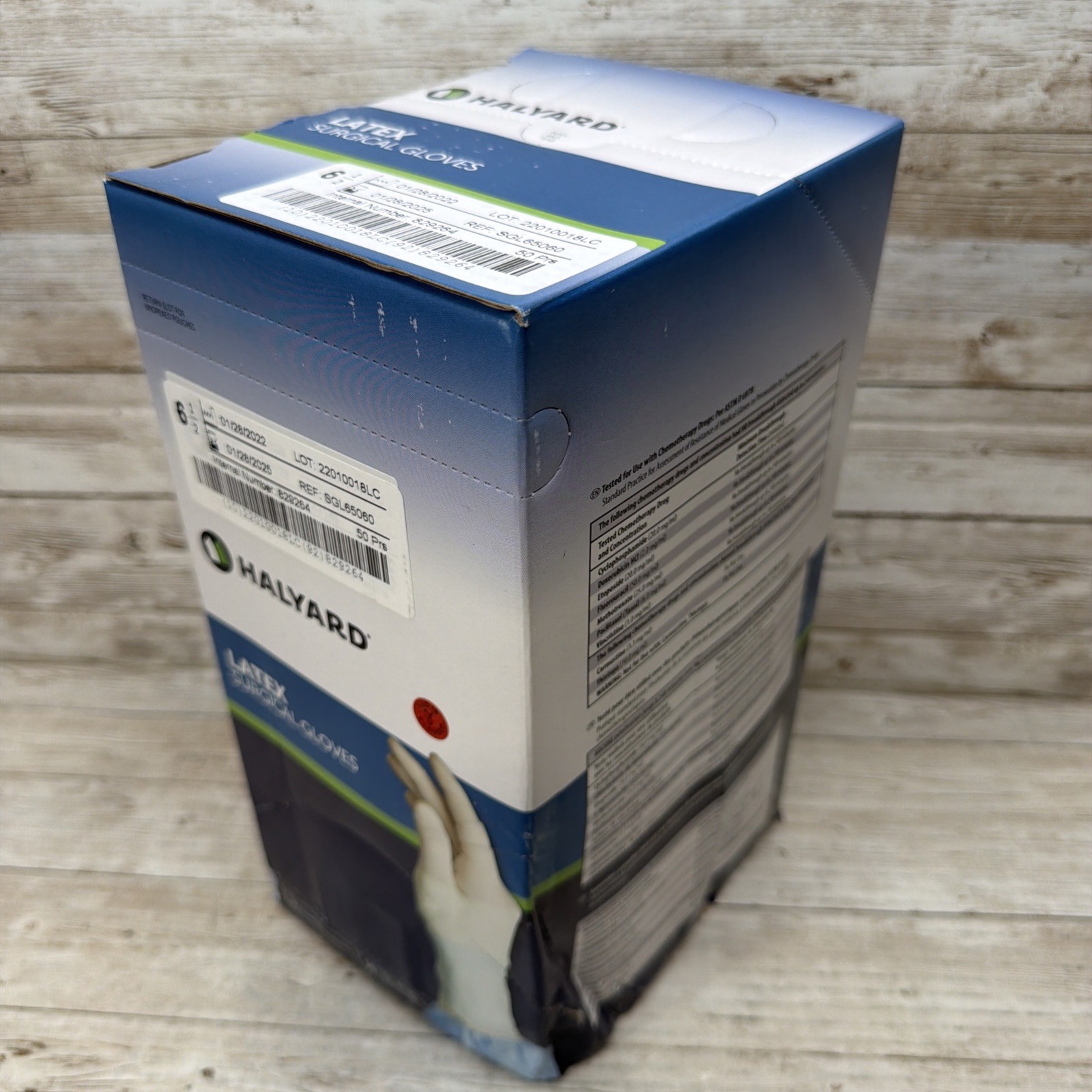 HALYARD LATEX Surgical Gloves *1 DENTED BOX* Size: 6.5 SGL65060 *See Date*1-25