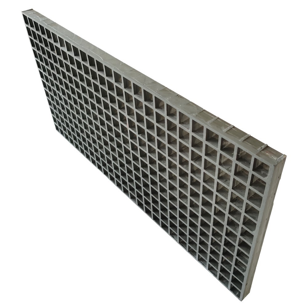 39.4″*19″(100cm*48.5cm) Gray Fiberglass FRP Grating Fiberglass Grille 1.5″ Thick