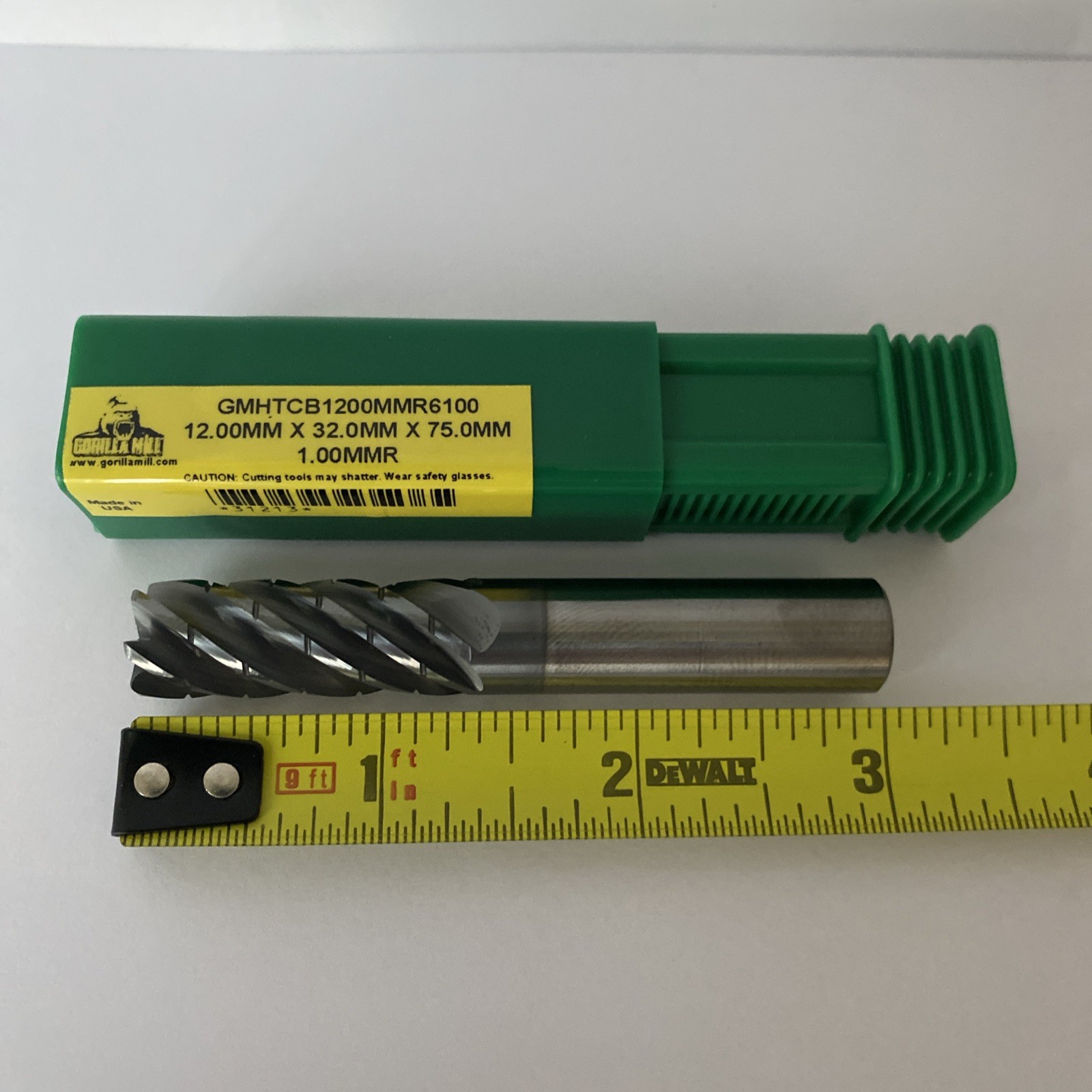 Endmill 12.0mm x 32mm X 75.mm – 1.00mmr Gorilla Mll Carbide